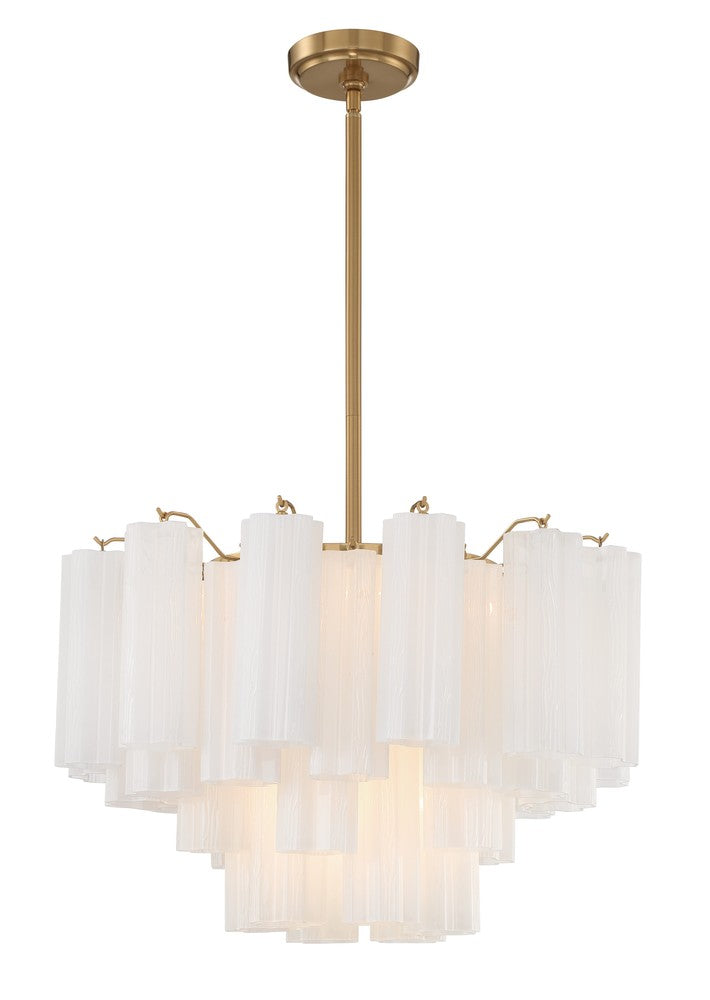 Crystorama ADDIS ADD-308-AG-WH Chandelier Modern - Aged Brass