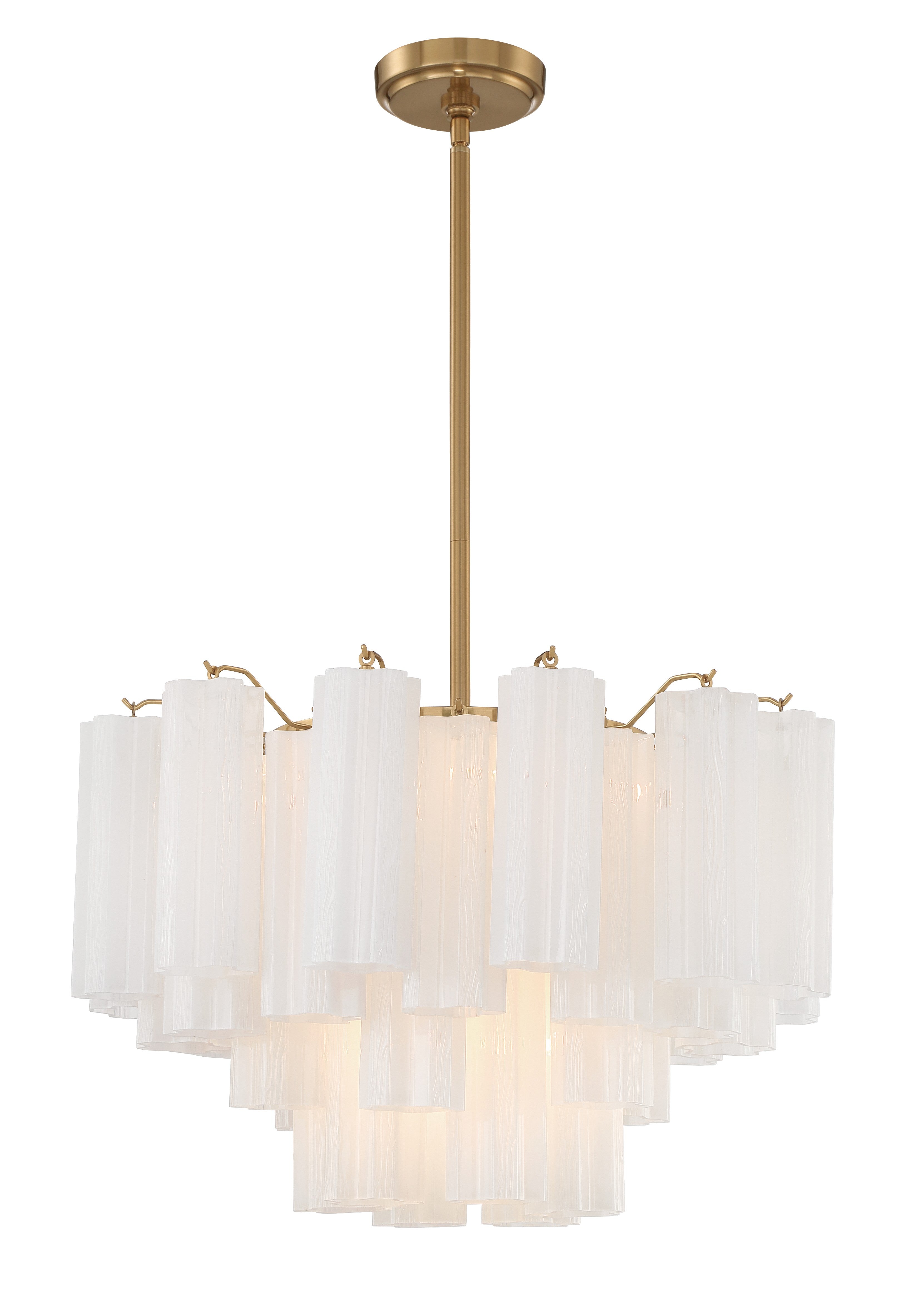 Crystorama Addis ADD-308-AG-WH – 22 Inch – 9 Light – Chandelier – Aged Brass – Dry Rated
