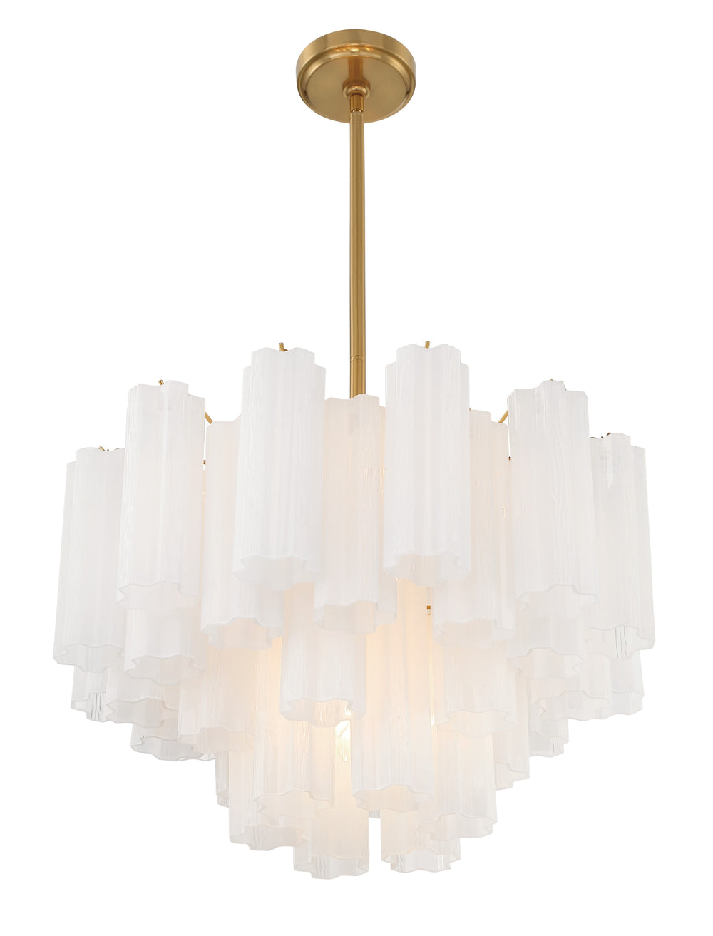 Crystorama 308-AG-WH Addis 9 Light Chandelier, UL Dry Rated, Aged Brass