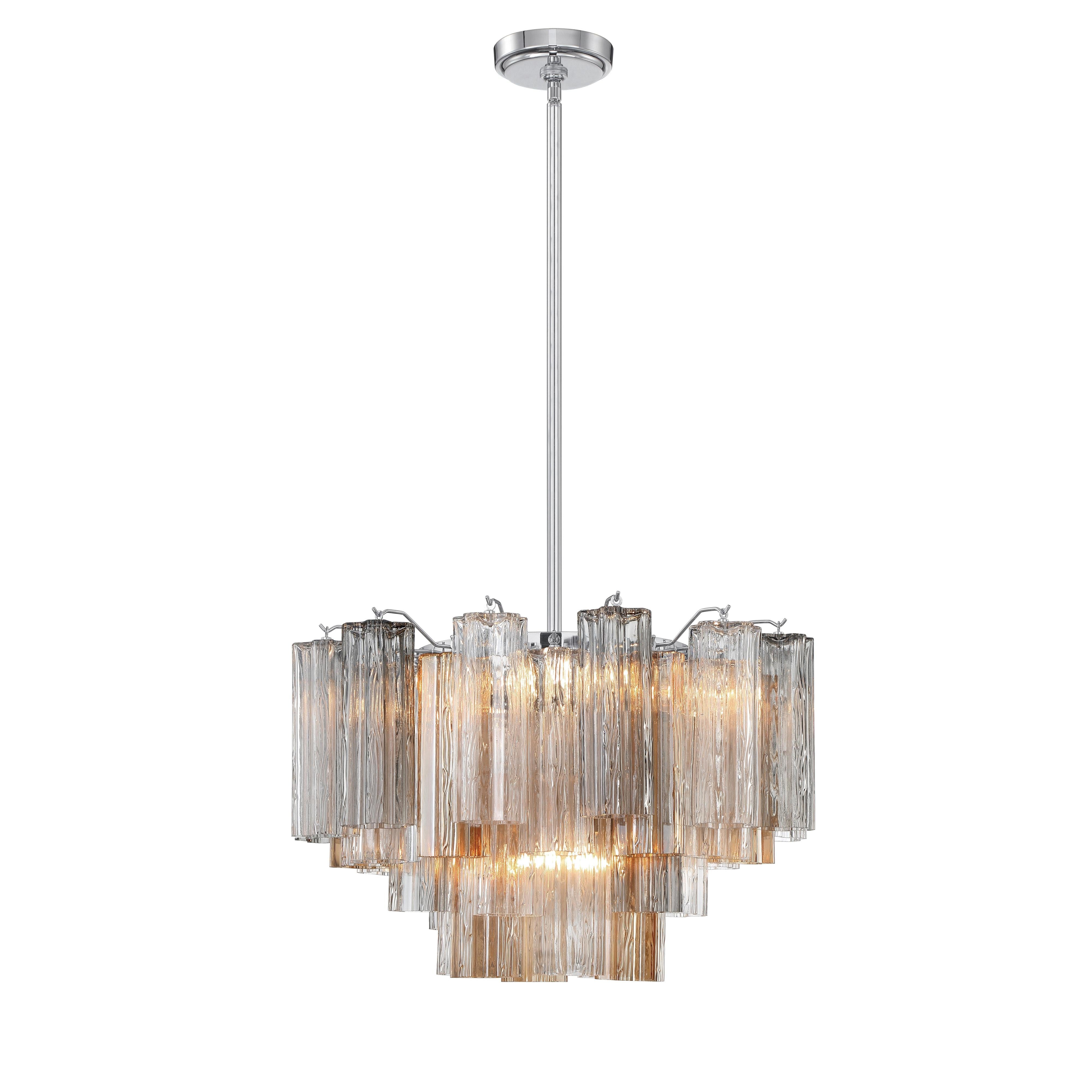 Crystorama Addis ADD-308-CH-AU – 22 Inch – 9 Light – Chandelier – Polished Chrome – Dry Rated