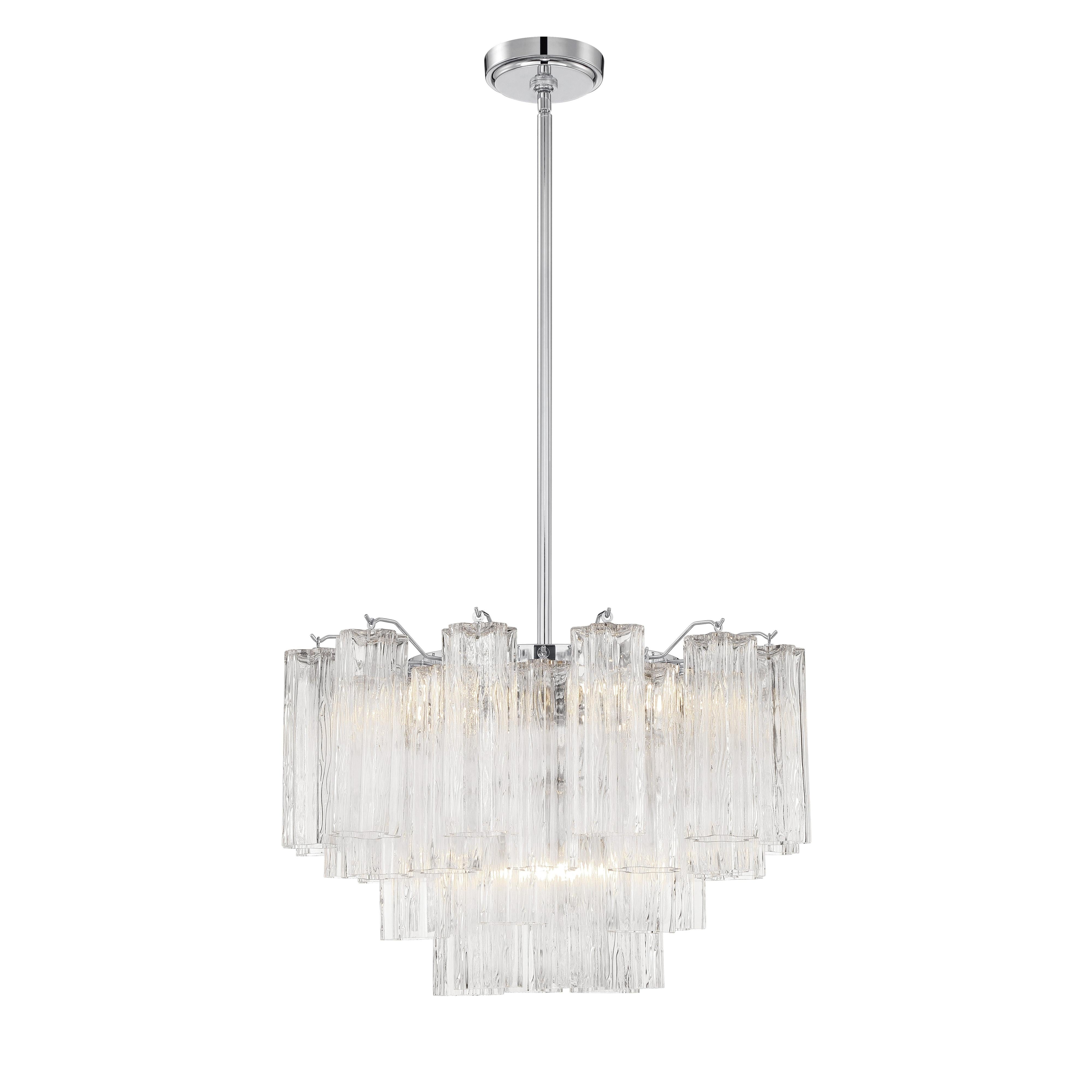 Crystorama Addis ADD-308-CH-CL – 22 Inch – 9 Light – Chandelier – Polished Chrome – Dry Rated