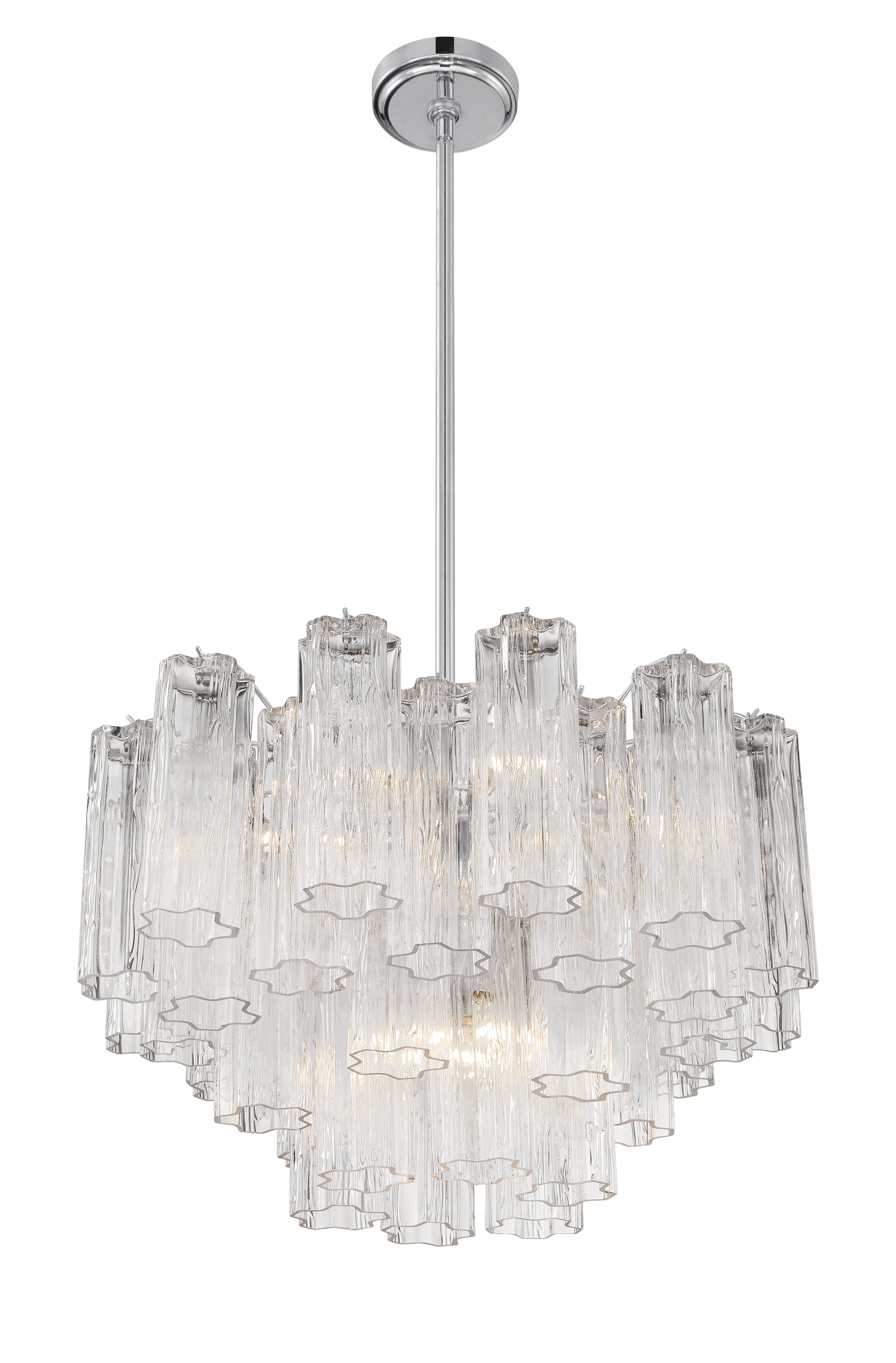 Crystorama Addis ADD-308-CH-CL – 22 Inch – 9 Light – Chandelier – Polished Chrome – Dry Rated