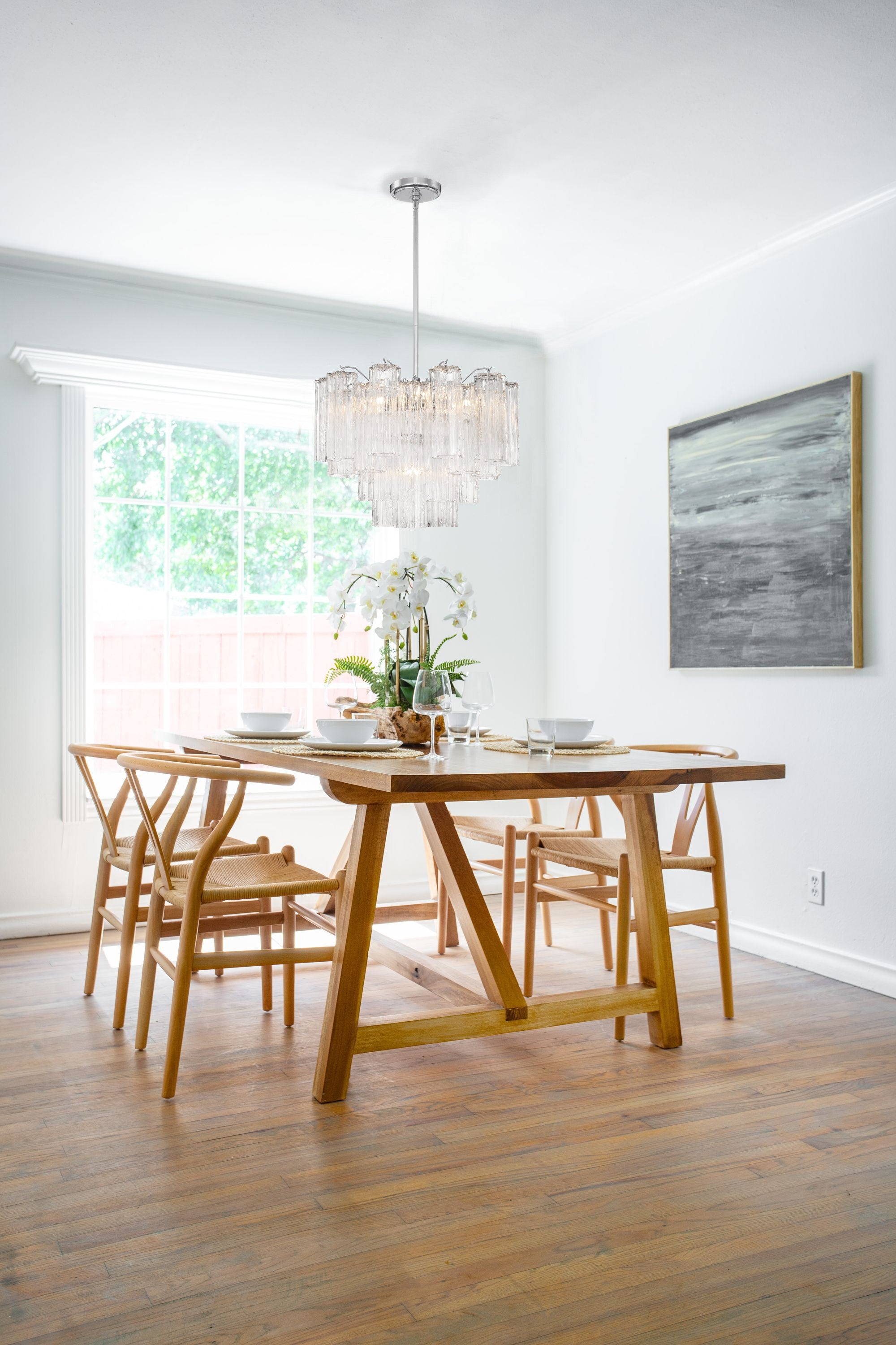 Crystorama Addis ADD-308-CH-CL – 22 Inch – 9 Light – Chandelier – Polished Chrome – Dry Rated