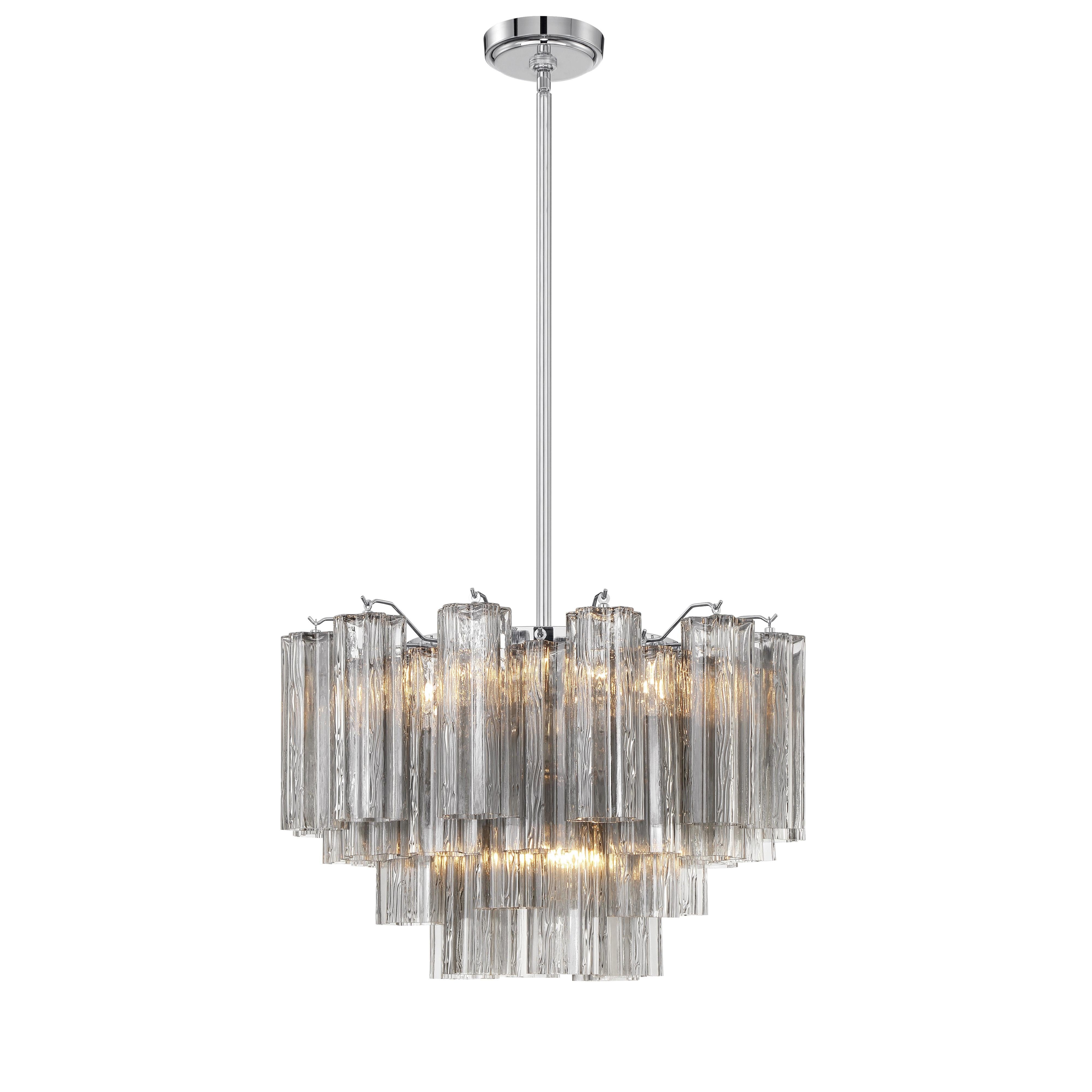 Crystorama Addis ADD-308-CH-SM – 22 Inch – 9 Light – Chandelier – Polished Chrome – Dry Rated