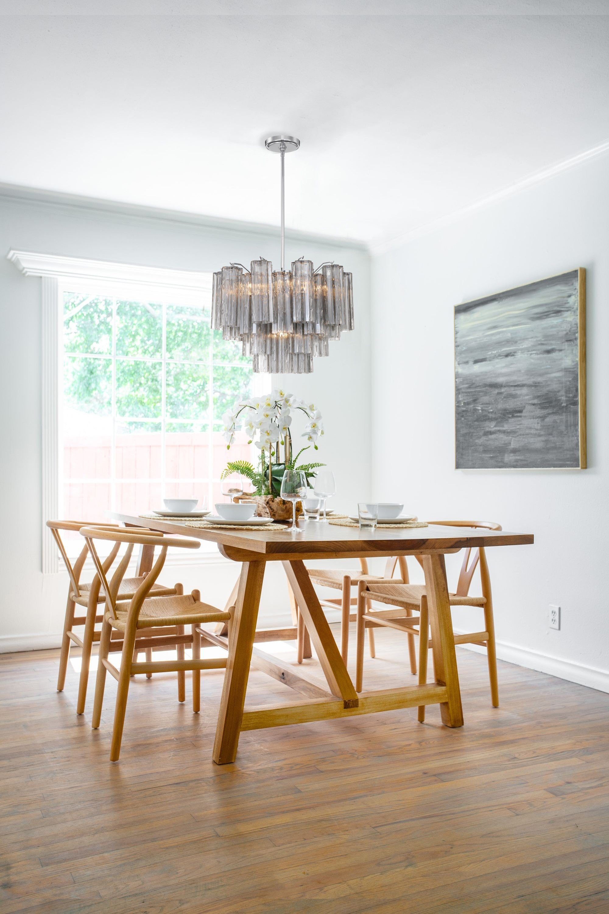 Crystorama Addis ADD-308-CH-SM – 22 Inch – 9 Light – Chandelier – Polished Chrome – Dry Rated