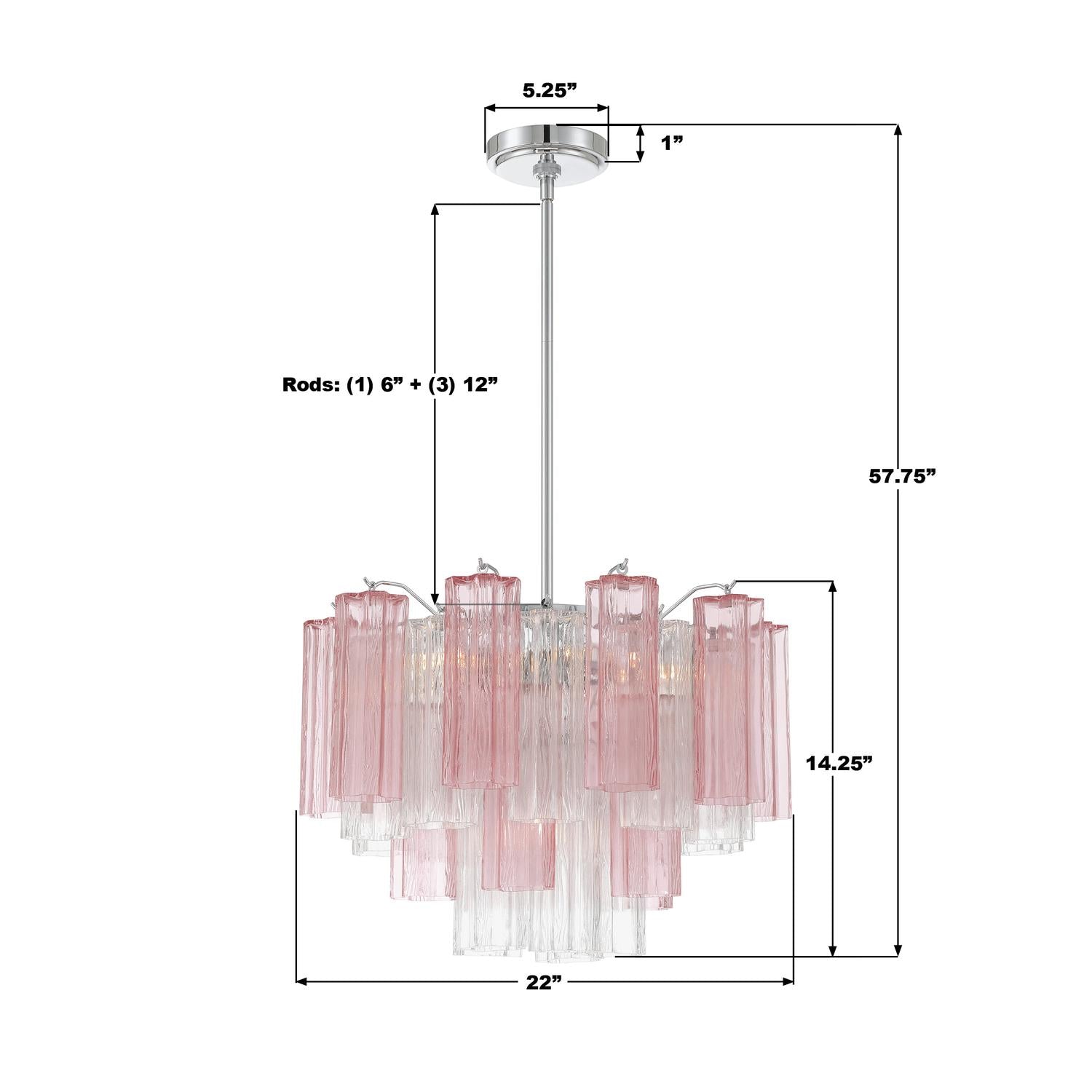 Crystorama Addis ADD-308-CH-SP – 22 Inch – 9 Light – Chandelier – Polished Chrome – Dry Rated