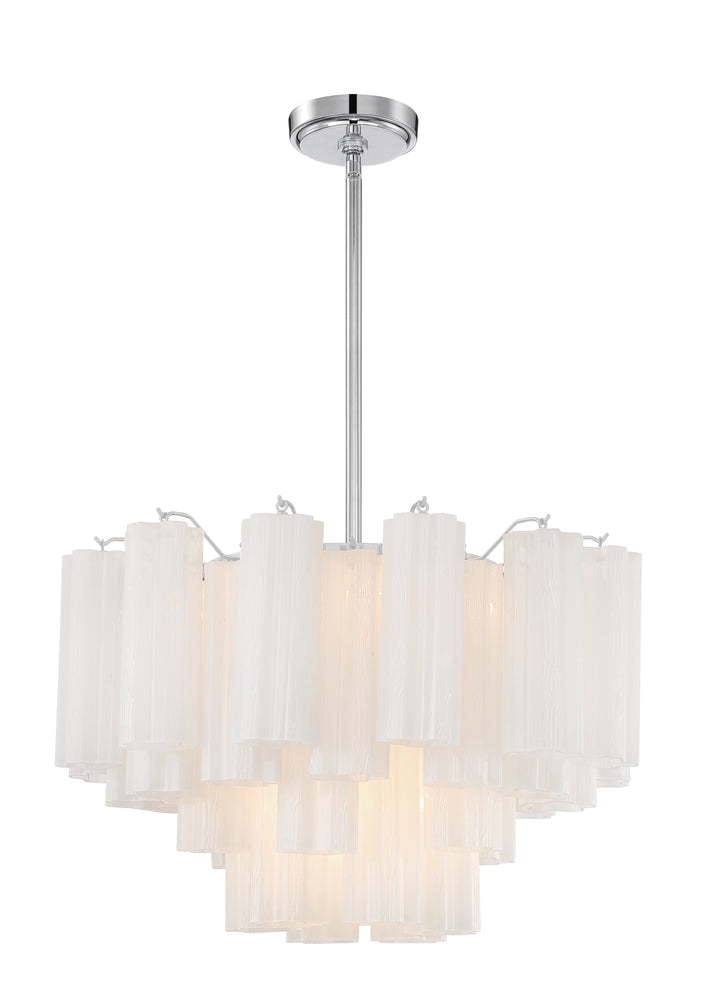 Crystorama ADDIS ADD-308-CH-WH Chandelier Modern - Polished Chrome