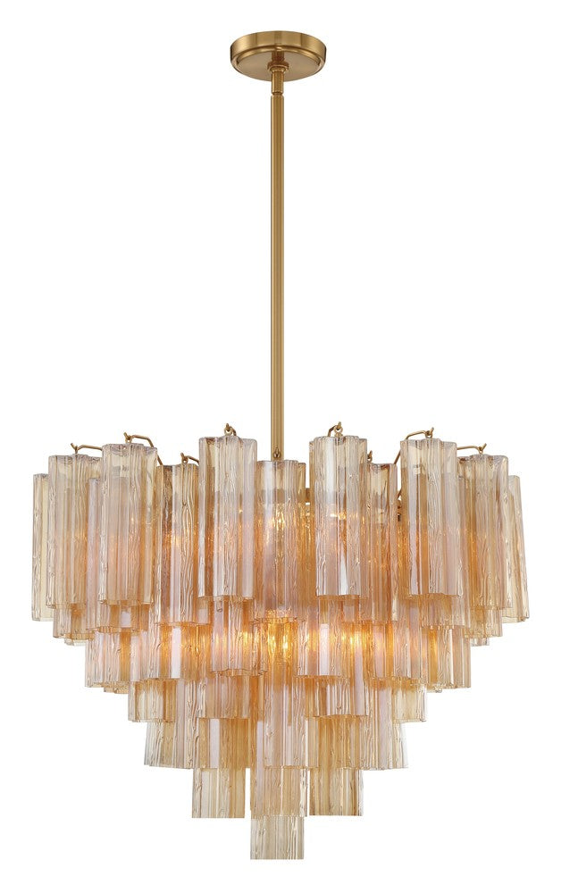 Crystorama ADDIS ADD-312-AG-AM Chandelier Modern - Aged Brass