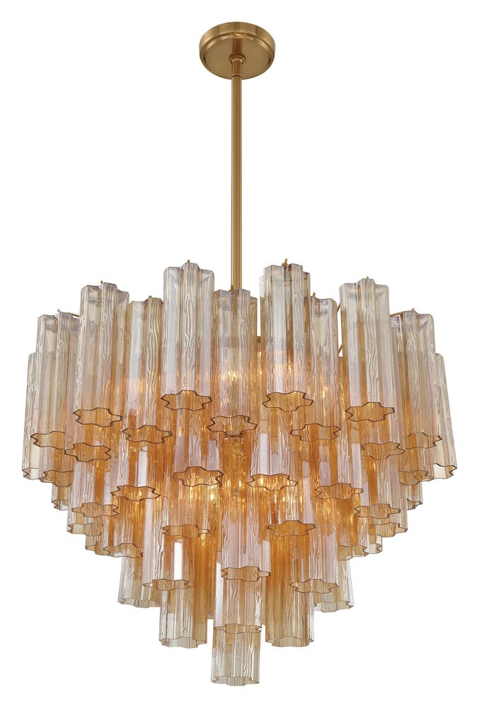 Crystorama ADDIS ADD-312-AG-AM Chandelier Modern - Aged Brass