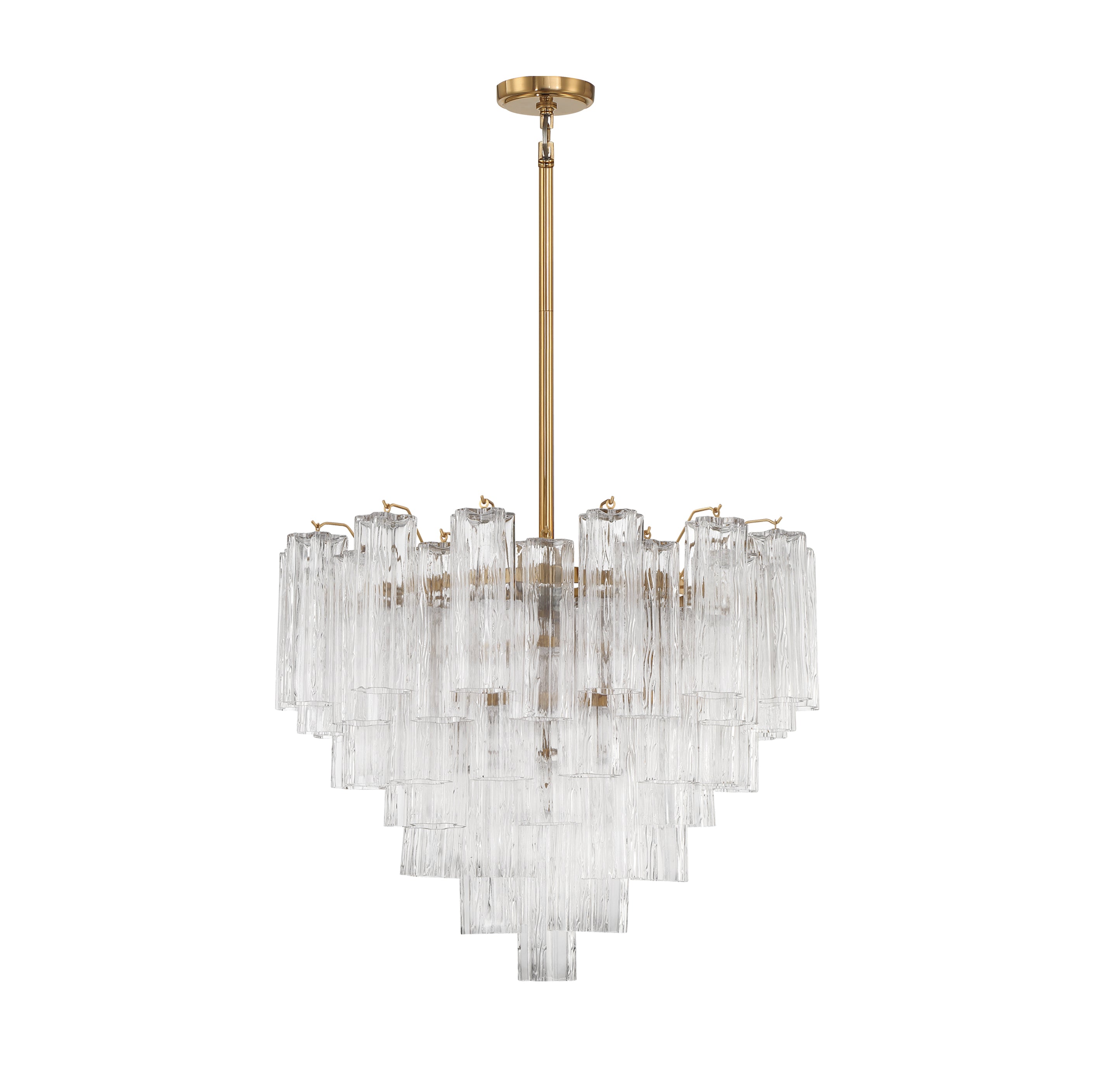 Crystorama Addis ADD-312-AG-CL – 26.75 Inch – 12 Light – Chandelier – Aged Brass – Dry Rated