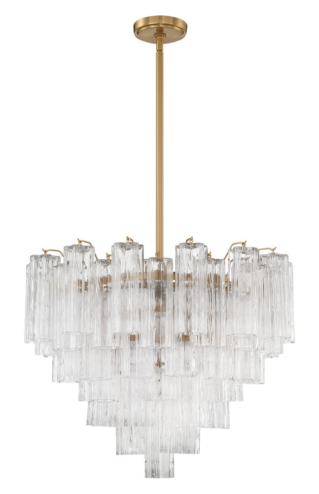 Crystorama ADDIS ADD-312-AG-CL Chandelier Modern - Aged Brass