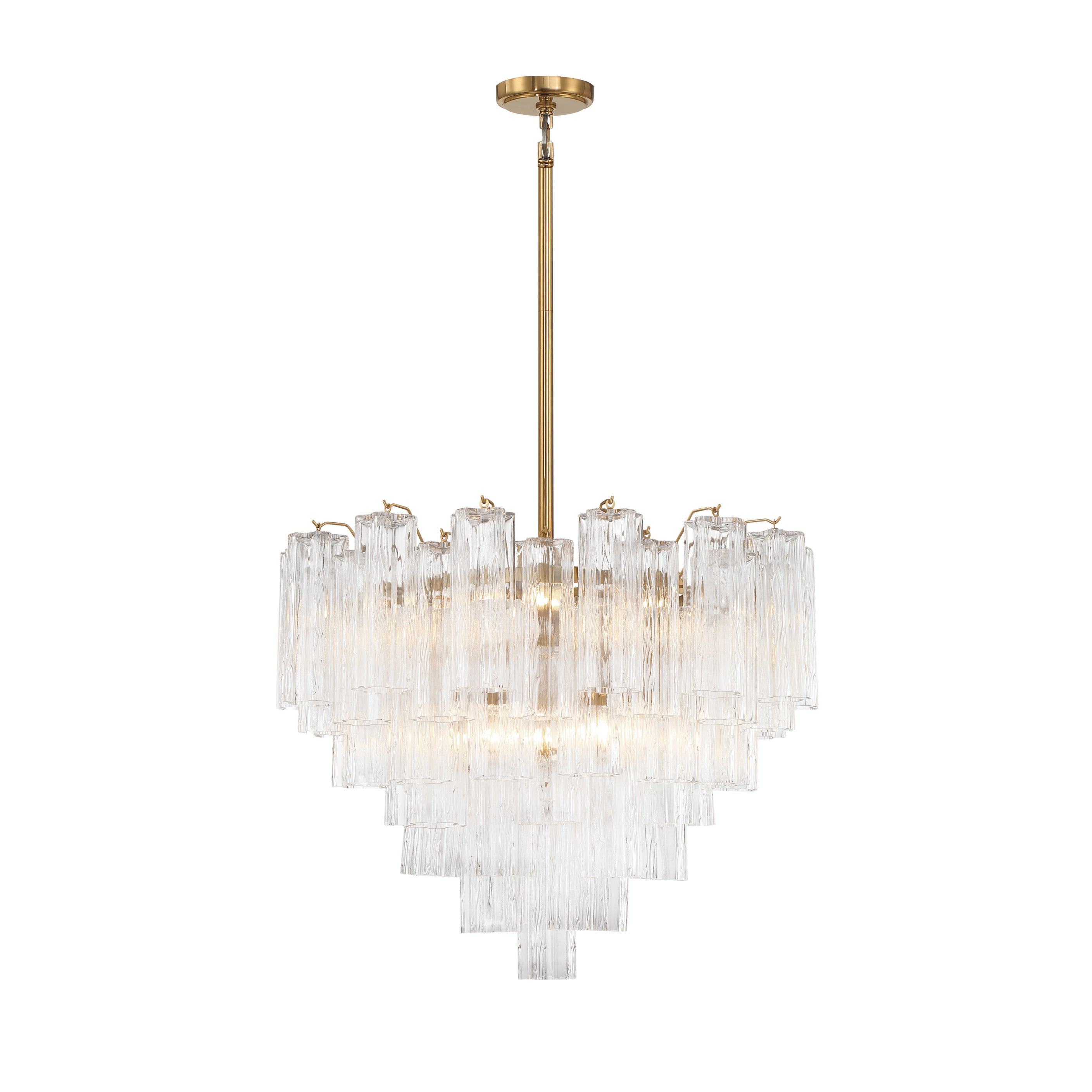 Crystorama Addis ADD-312-AG-CL – 26.75 Inch – 12 Light – Chandelier – Aged Brass – Dry Rated
