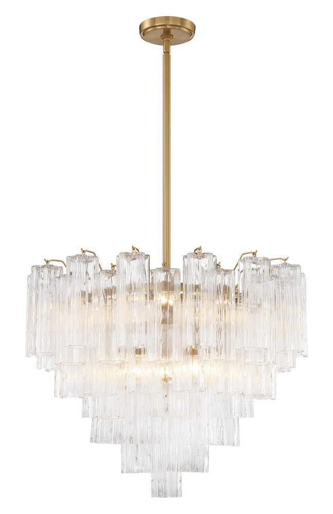 Crystorama ADDIS ADD-312-AG-CL Chandelier Modern - Aged Brass