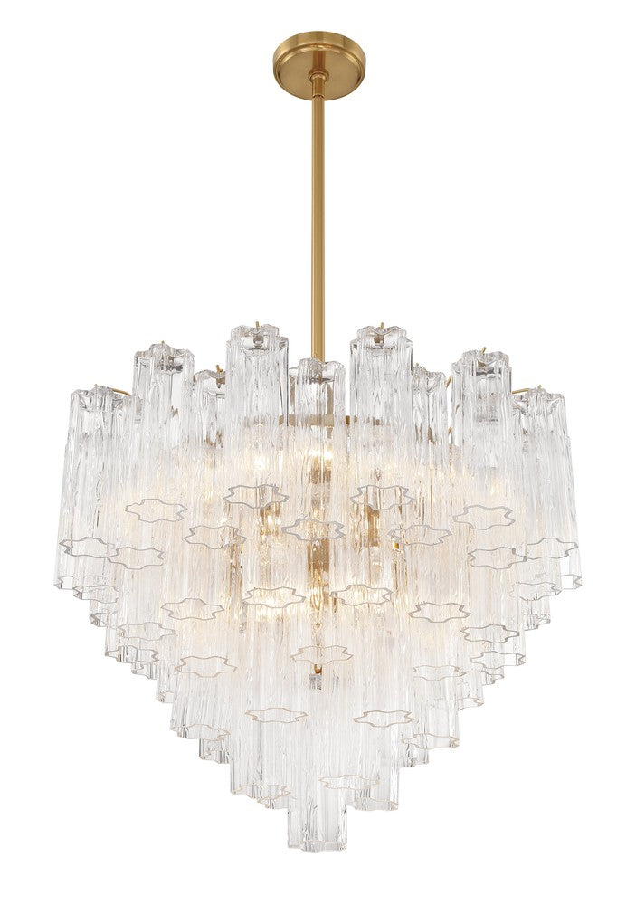 Crystorama ADDIS ADD-312-AG-CL Chandelier Modern - Aged Brass