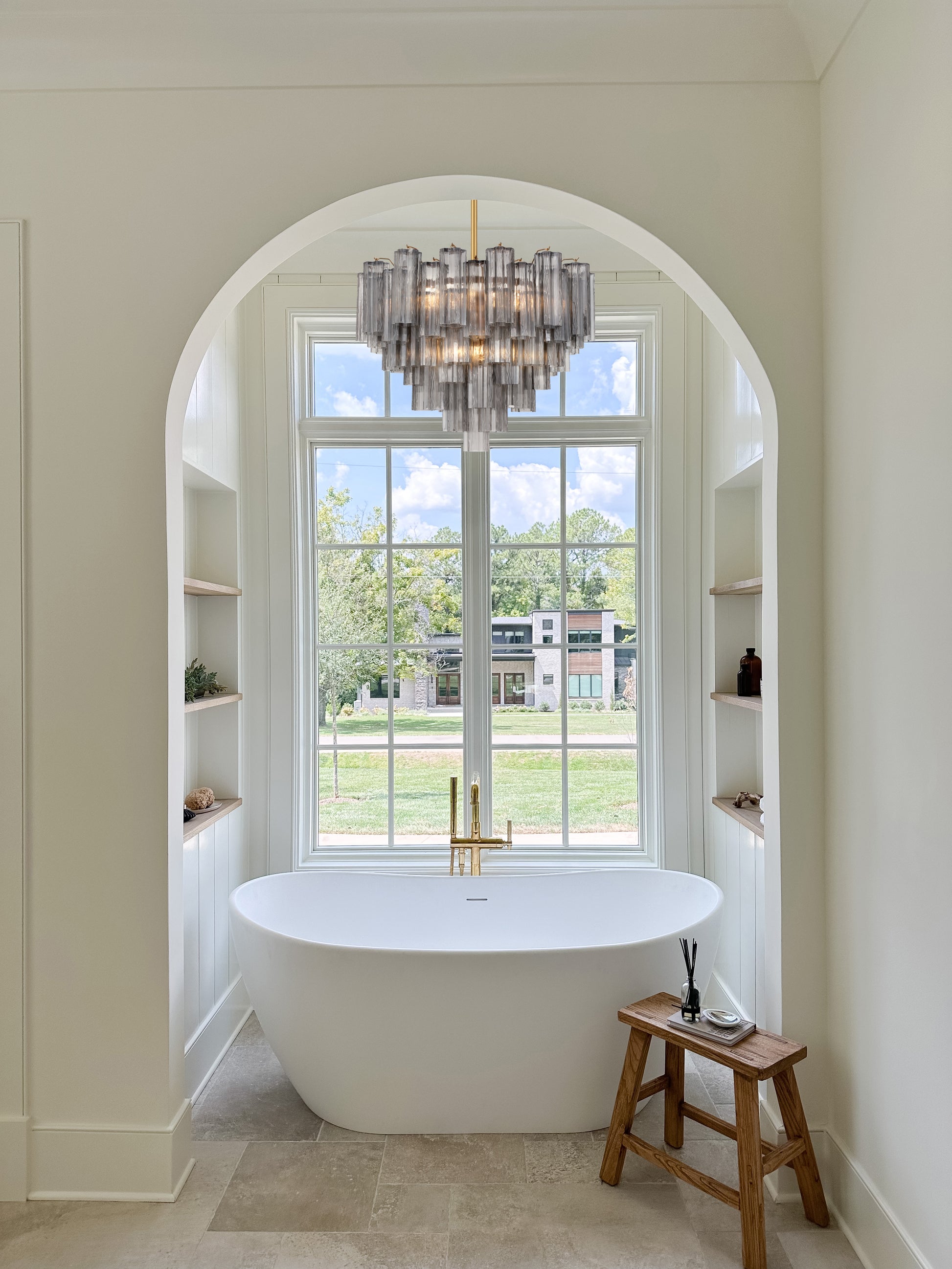 Crystorama Addis ADD-312-AG-SM – 26.75 Inch – 12 Light – Chandelier – Aged Brass – Dry Rated