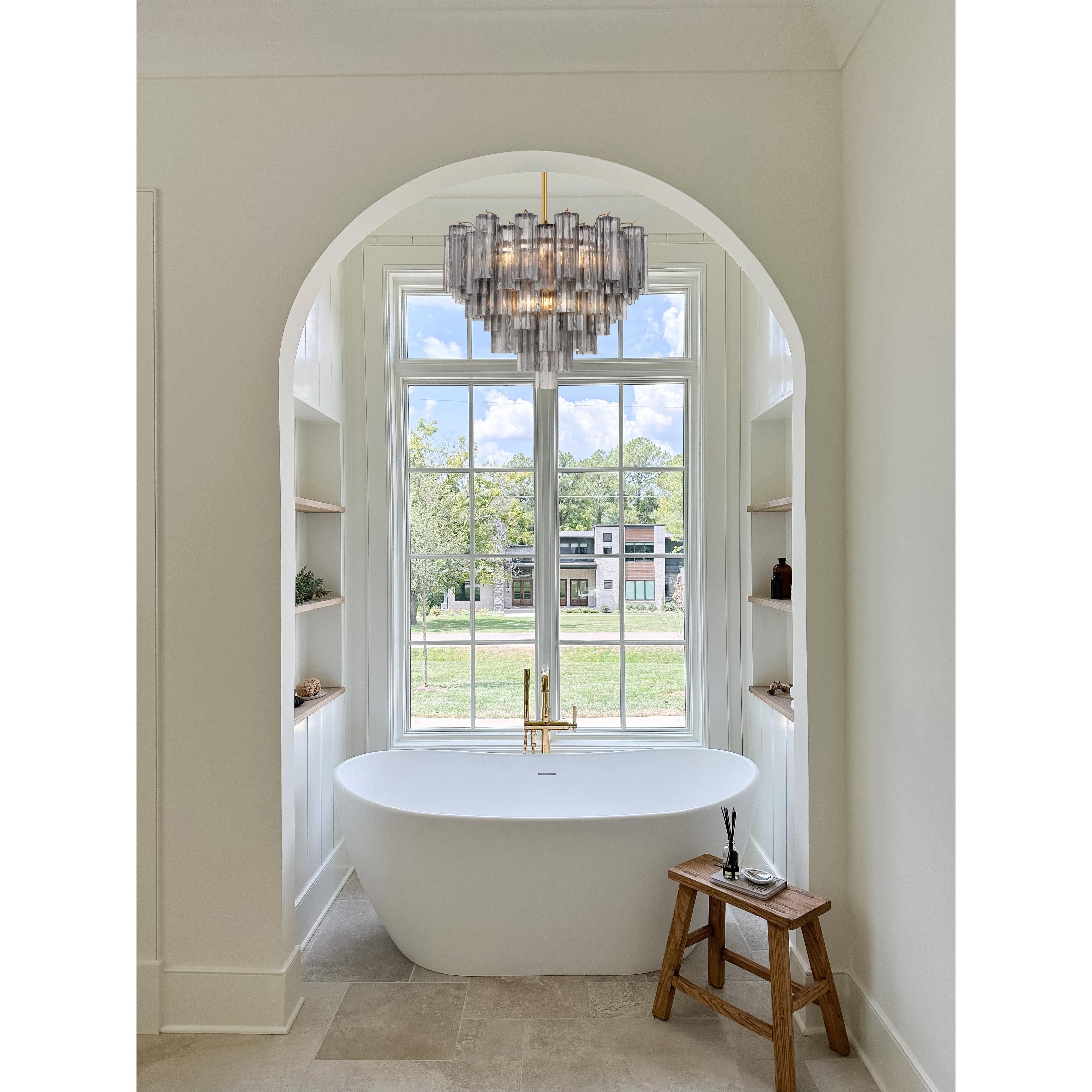 Crystorama Addis ADD-312-AG-SM – 26.75 Inch – 12 Light – Chandelier – Aged Brass – Dry Rated