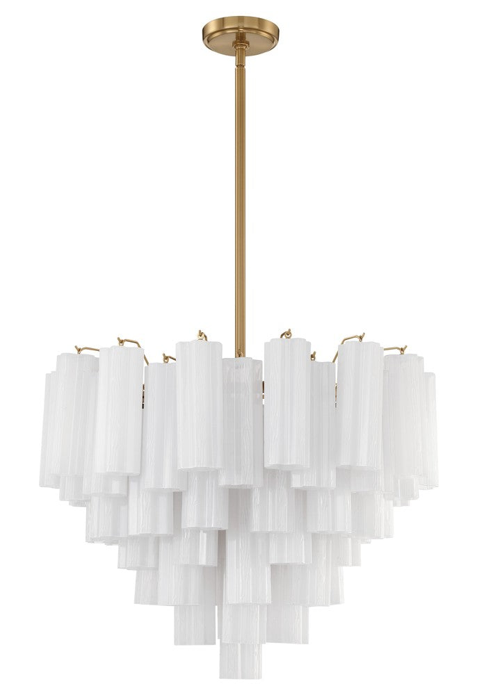 Crystorama ADDIS ADD-312-AG-WH Chandelier Modern - Aged Brass