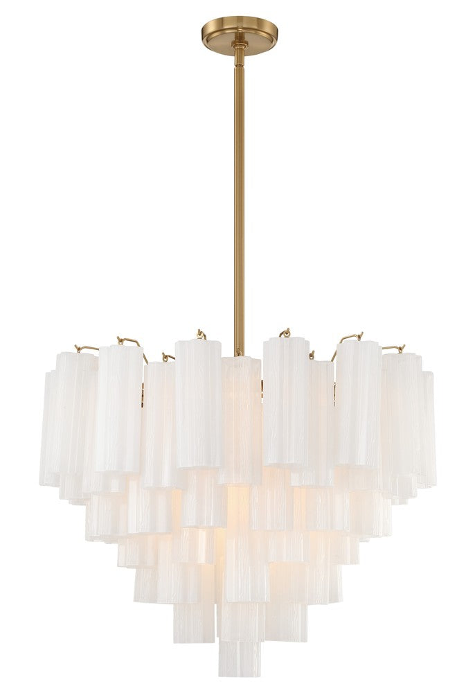 Crystorama ADDIS ADD-312-AG-WH Chandelier Modern - Aged Brass