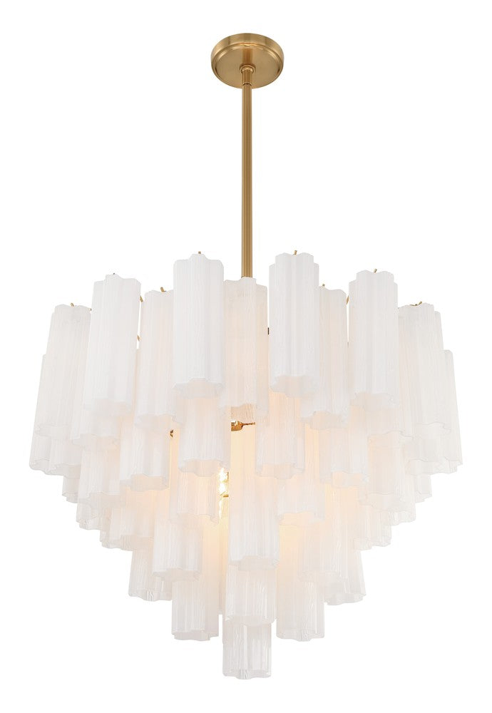 Crystorama ADDIS ADD-312-AG-WH Chandelier Modern - Aged Brass