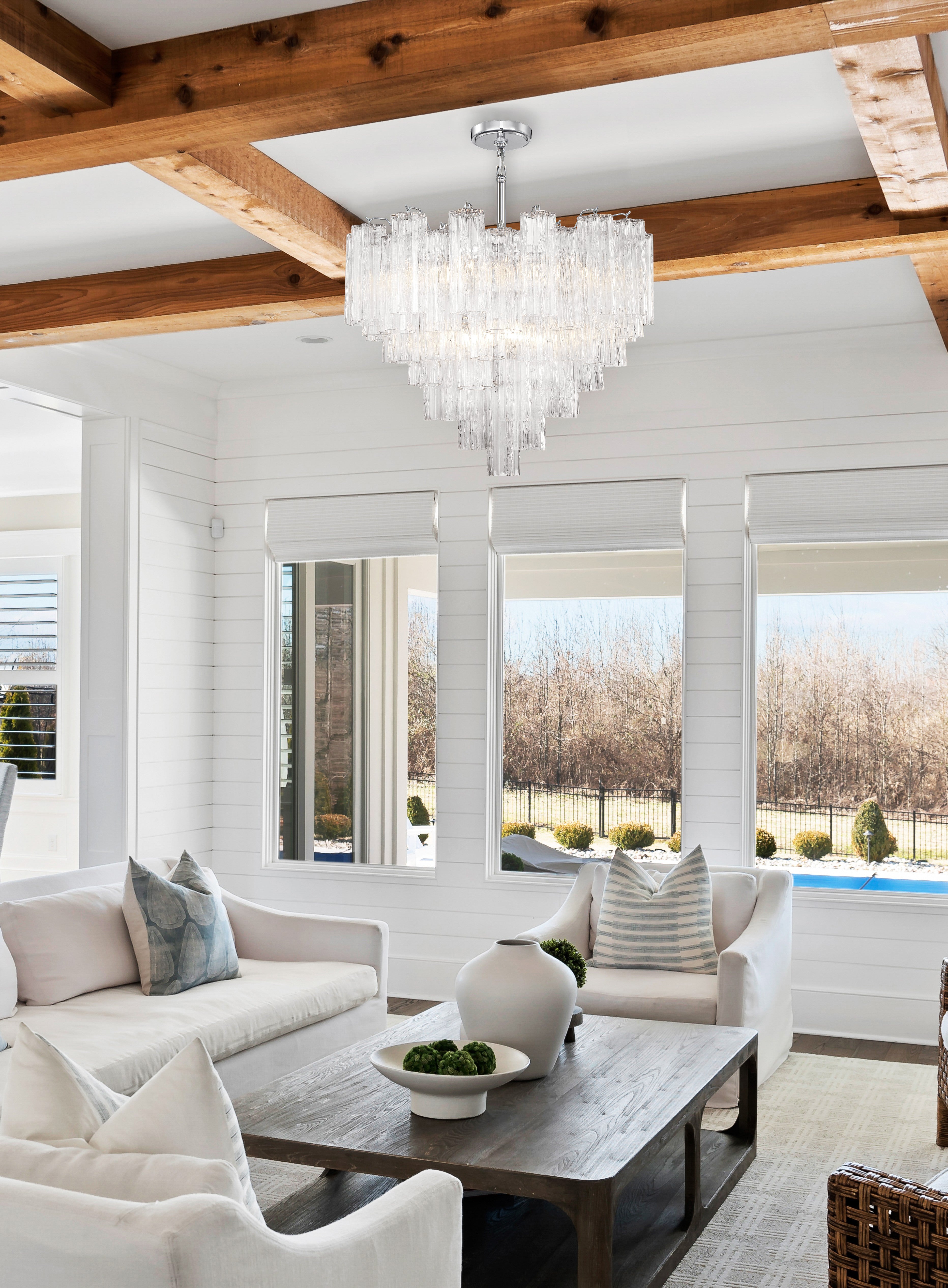 Crystorama Addis ADD-312-CH-CL – 26.75 Inch – 12 Light – Chandelier – Polished Chrome – Dry Rated