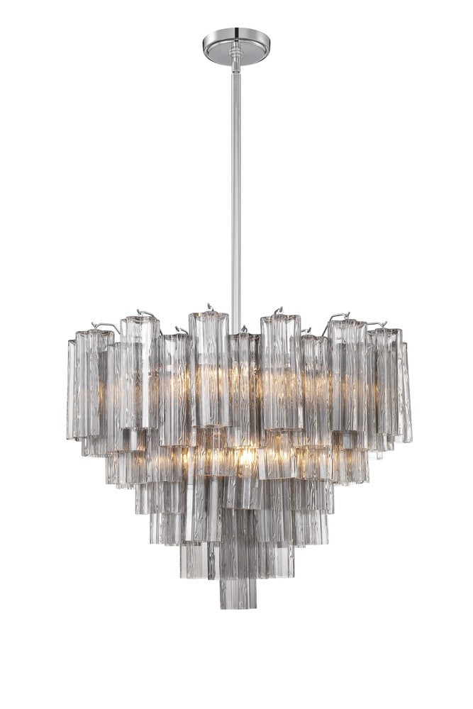 Crystorama ADDIS ADD-312-CH-SM Chandelier Modern - Polished Chrome