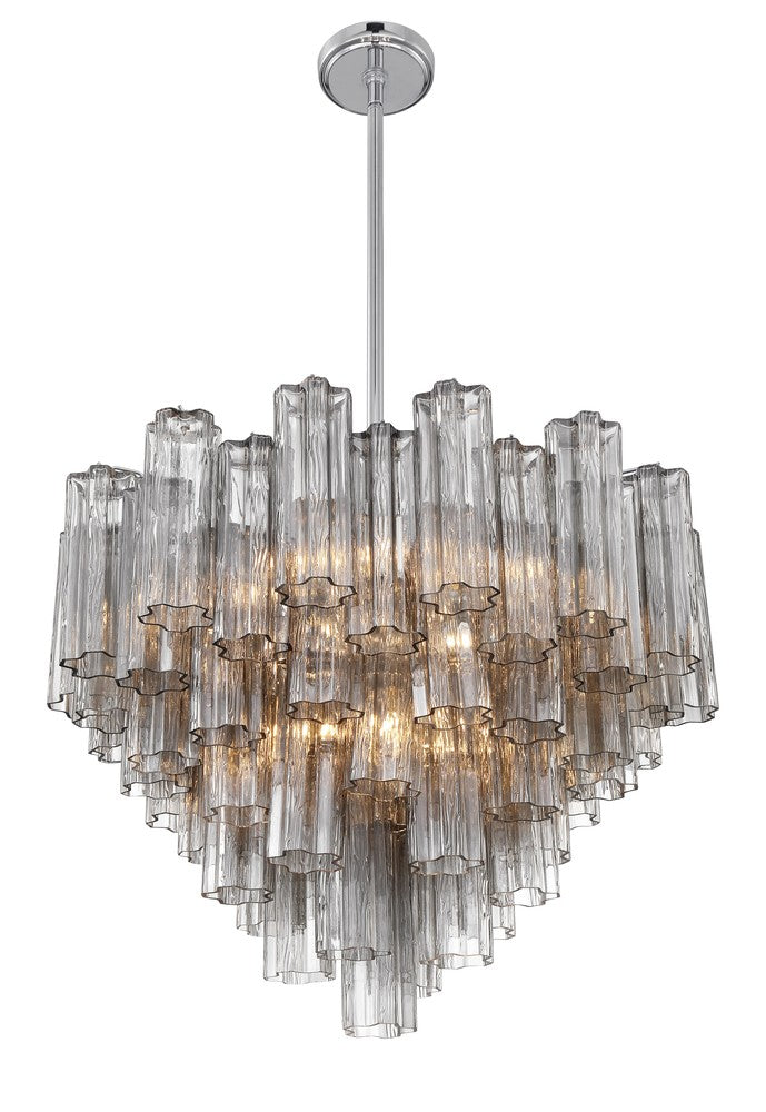 Crystorama ADDIS ADD-312-CH-SM Chandelier Modern - Polished Chrome