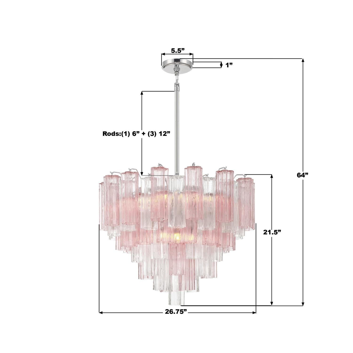 Crystorama Addis ADD-312-CH-SP – 26.75 Inch – 12 Light – Chandelier – Polished Chrome – Dry Rated