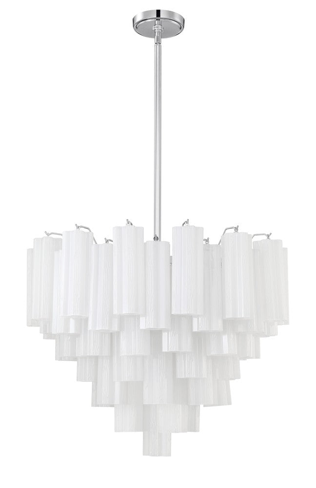 Crystorama ADDIS ADD-312-CH-WH Chandelier Modern - Polished Chrome