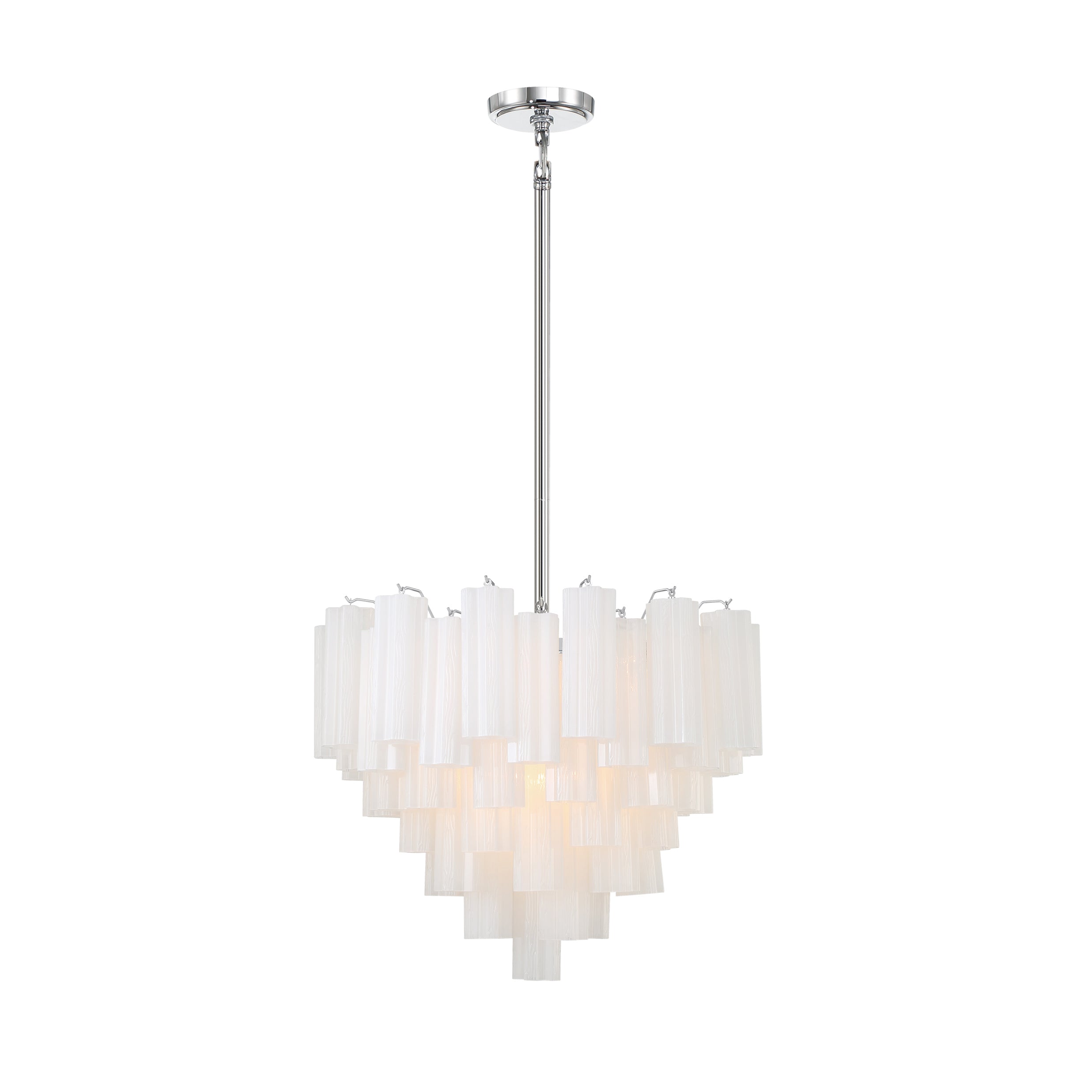 Crystorama Addis ADD-312-CH-WH – 26.75 Inch – 12 Light – Chandelier – Polished Chrome – Dry Rated