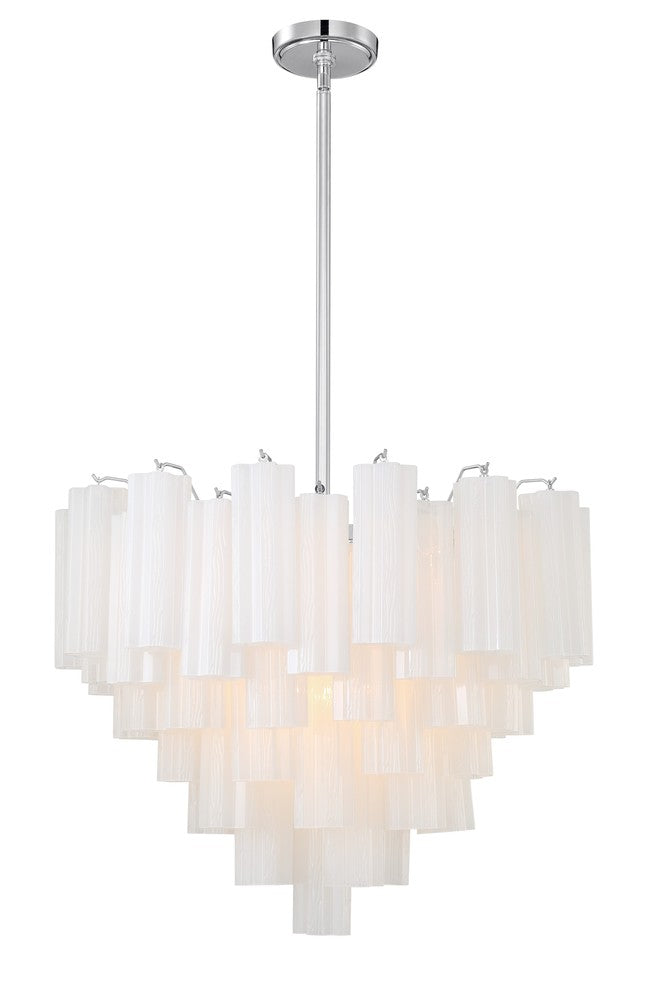 Crystorama ADDIS ADD-312-CH-WH Chandelier Modern - Polished Chrome