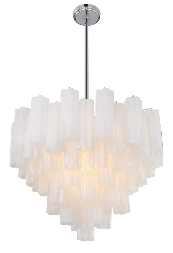 Crystorama ADDIS ADD-312-CH-WH Chandelier Modern - Polished Chrome