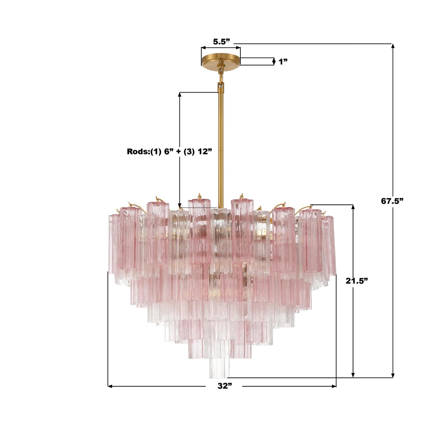 Crystorama Addis ADD-316-AG-SP – 32 Inch – 16 Light – Chandelier – Aged Brass – Dry Rated