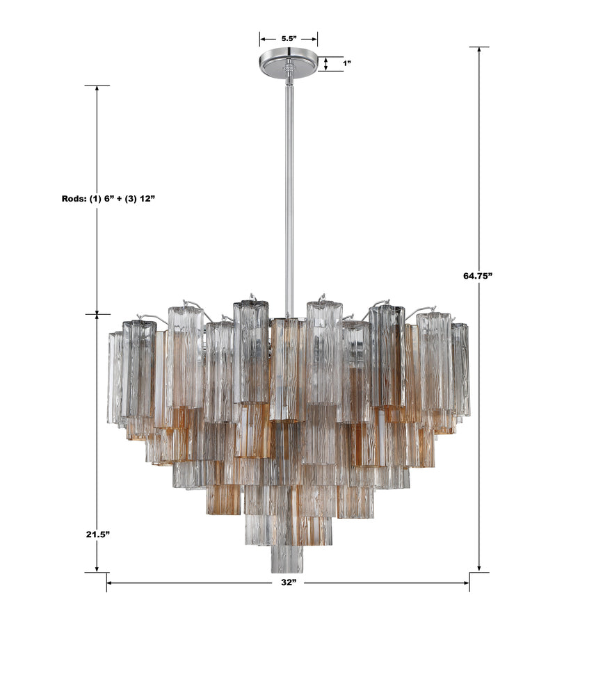 Crystorama ADDIS ADD-316-CH-AU Chandelier Modern - Polished Chrome