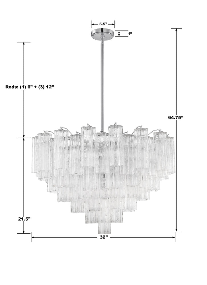 Crystorama ADDIS ADD-316-CH-CL Chandelier Modern - Polished Chrome