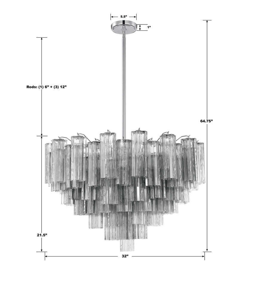 Crystorama ADDIS ADD-316-CH-SM Chandelier Modern - Polished Chrome