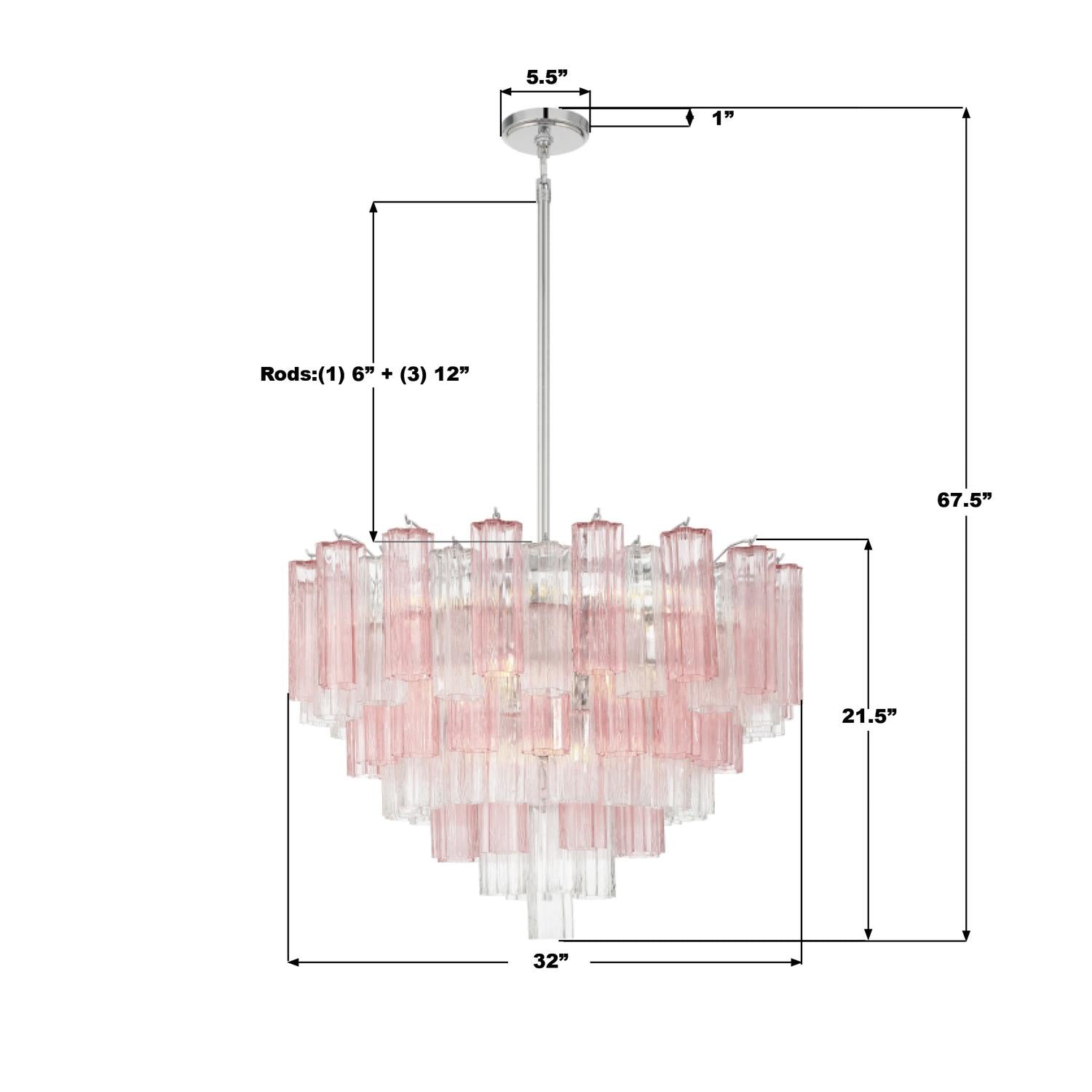 Crystorama Addis ADD-316-CH-SP – 32 Inch – 16 Light – Chandelier – Polished Chrome – Dry Rated