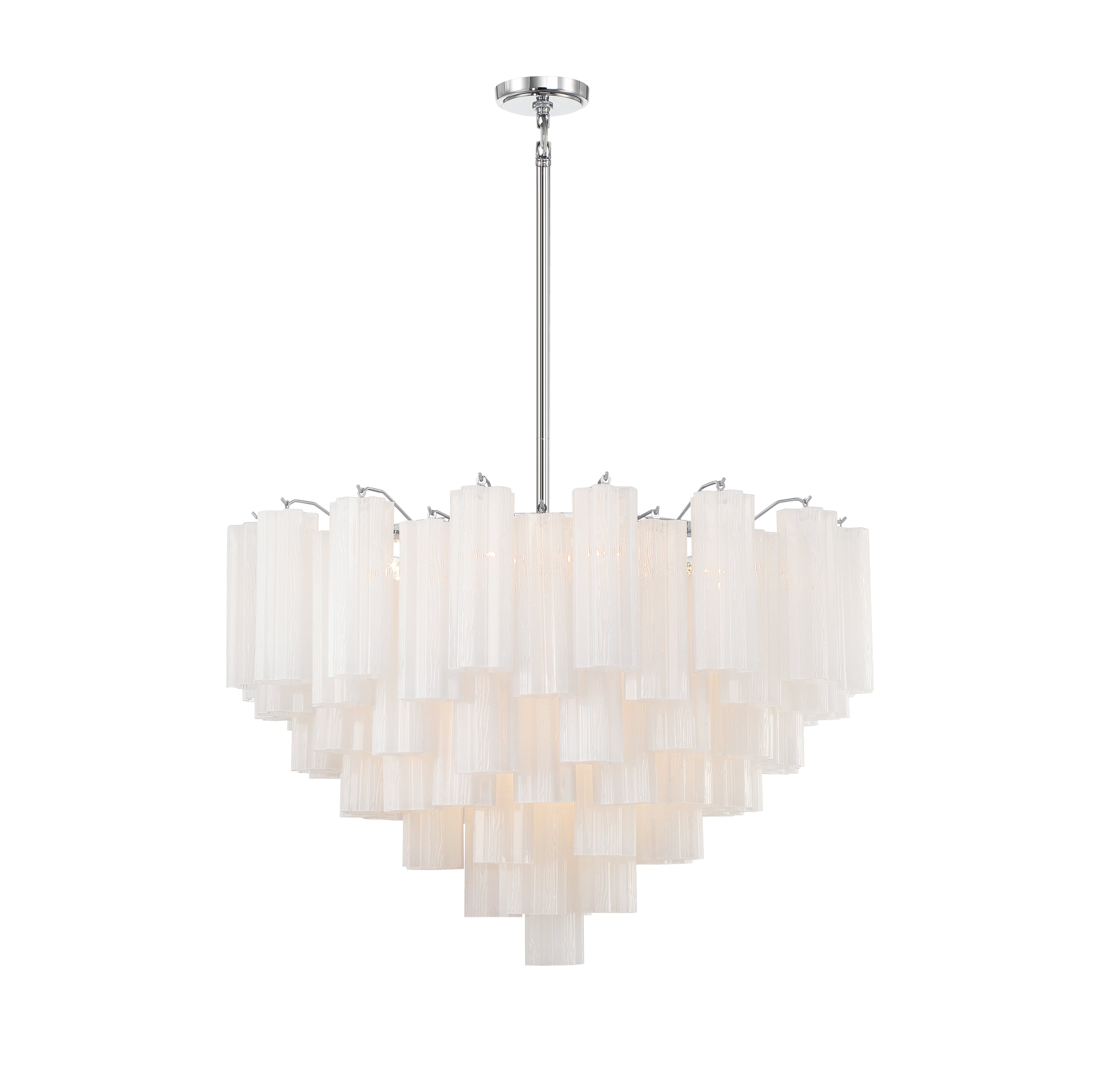 Crystorama Addis ADD-316-CH-WH – 32 Inch – 16 Light – Chandelier – Polished Chrome – Dry Rated