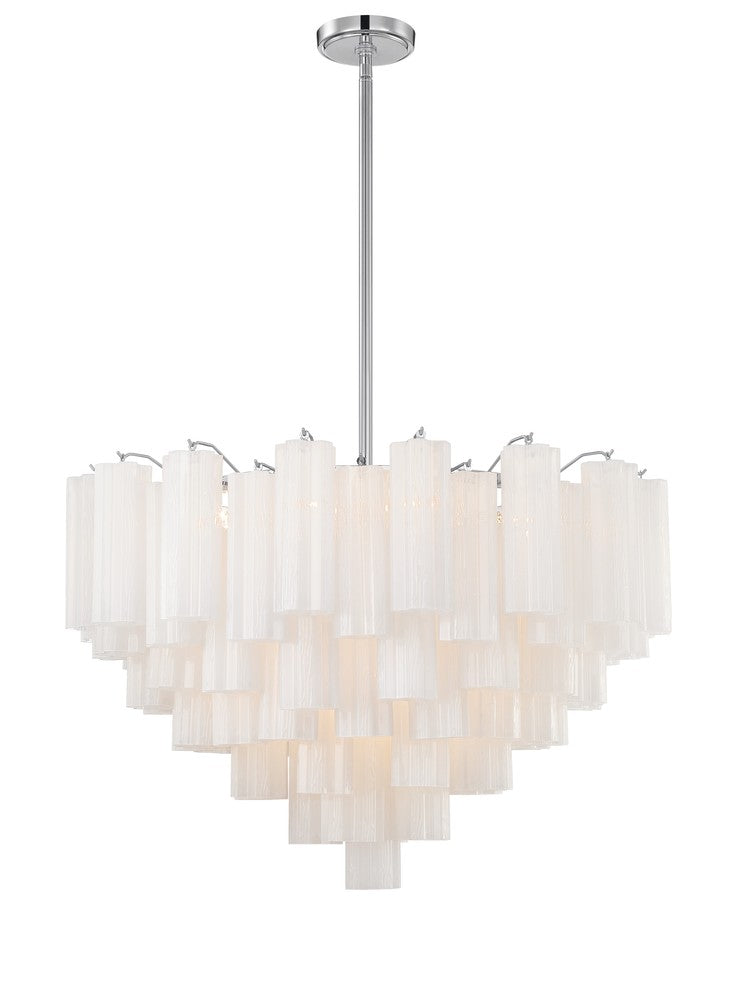 Crystorama ADDIS ADD-316-CH-WH Chandelier Modern - Polished Chrome