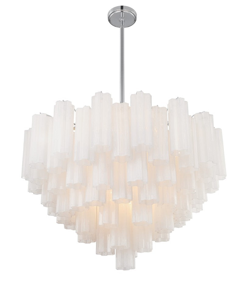 Crystorama ADDIS ADD-316-CH-WH Chandelier Modern - Polished Chrome