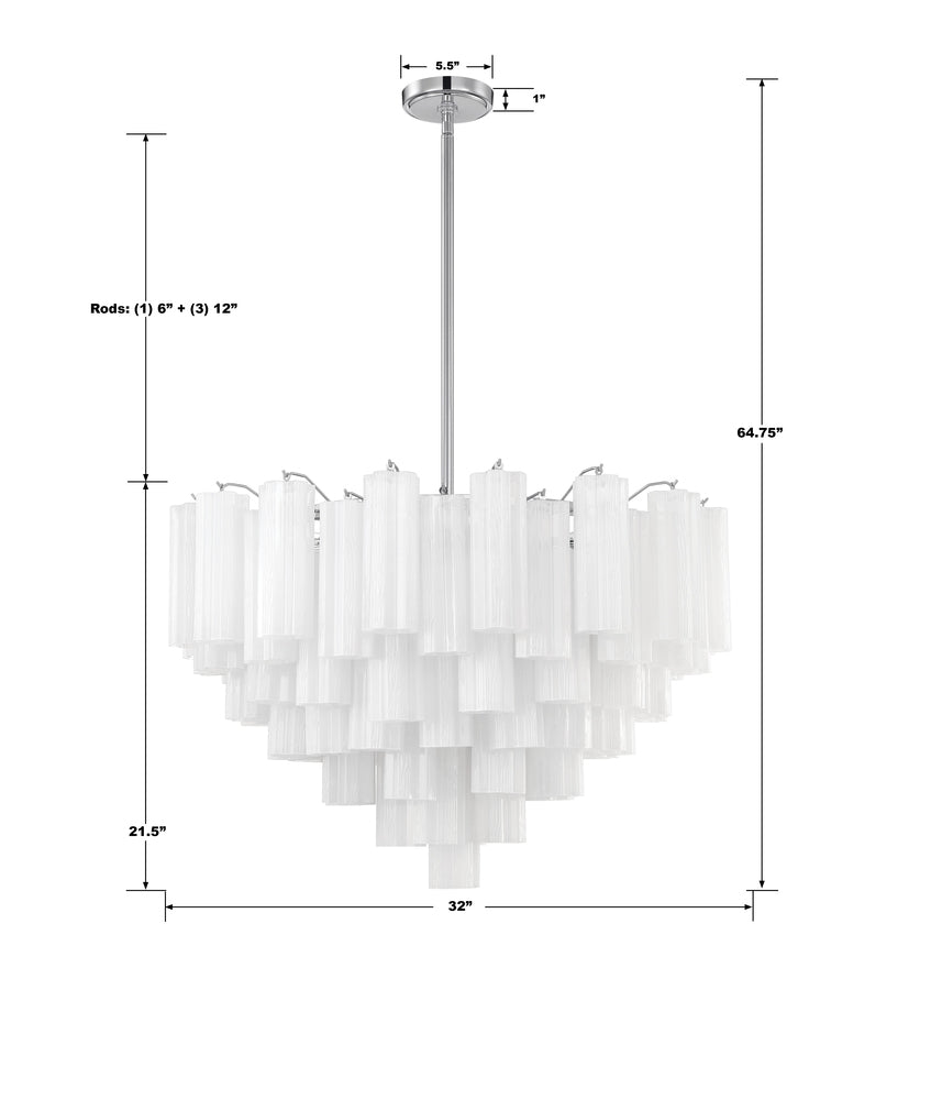 Crystorama ADDIS ADD-316-CH-WH Chandelier Modern - Polished Chrome