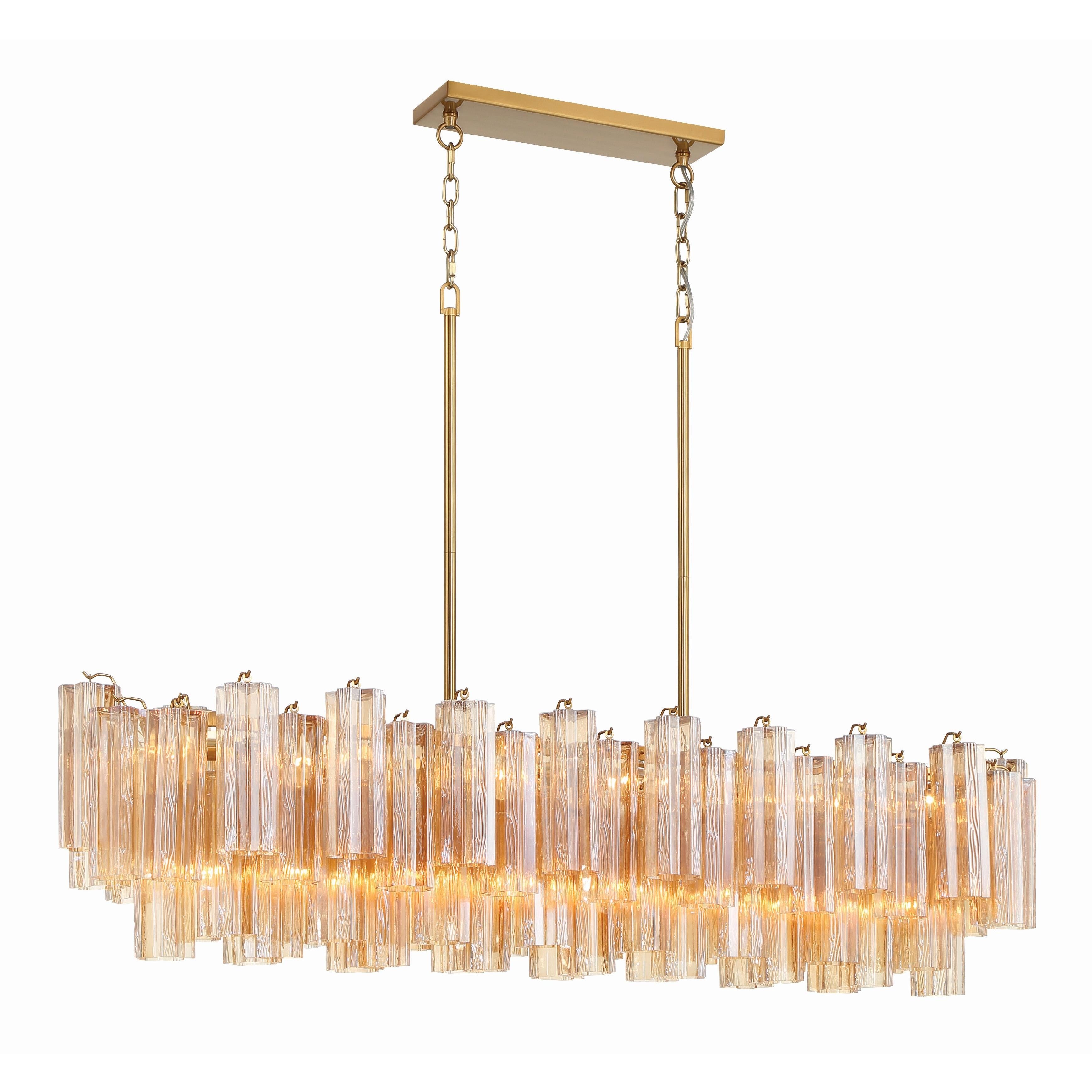 Crystorama Addis ADD-317-AG-AM – 52 Inch – 14 Light – Chandelier – Aged Brass – Dry Rated