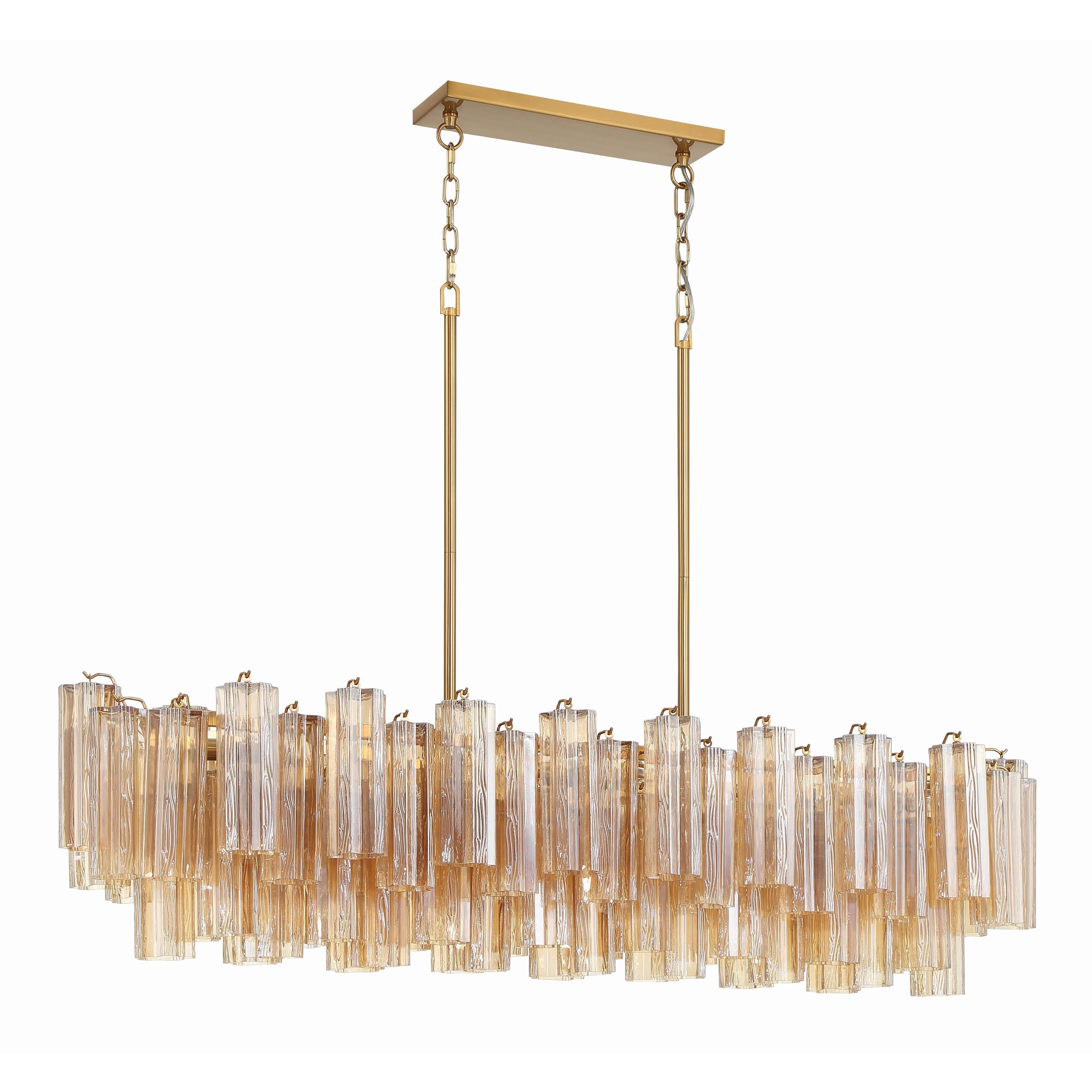 Crystorama Addis ADD-317-AG-AM – 52 Inch – 14 Light – Chandelier – Aged Brass – Dry Rated