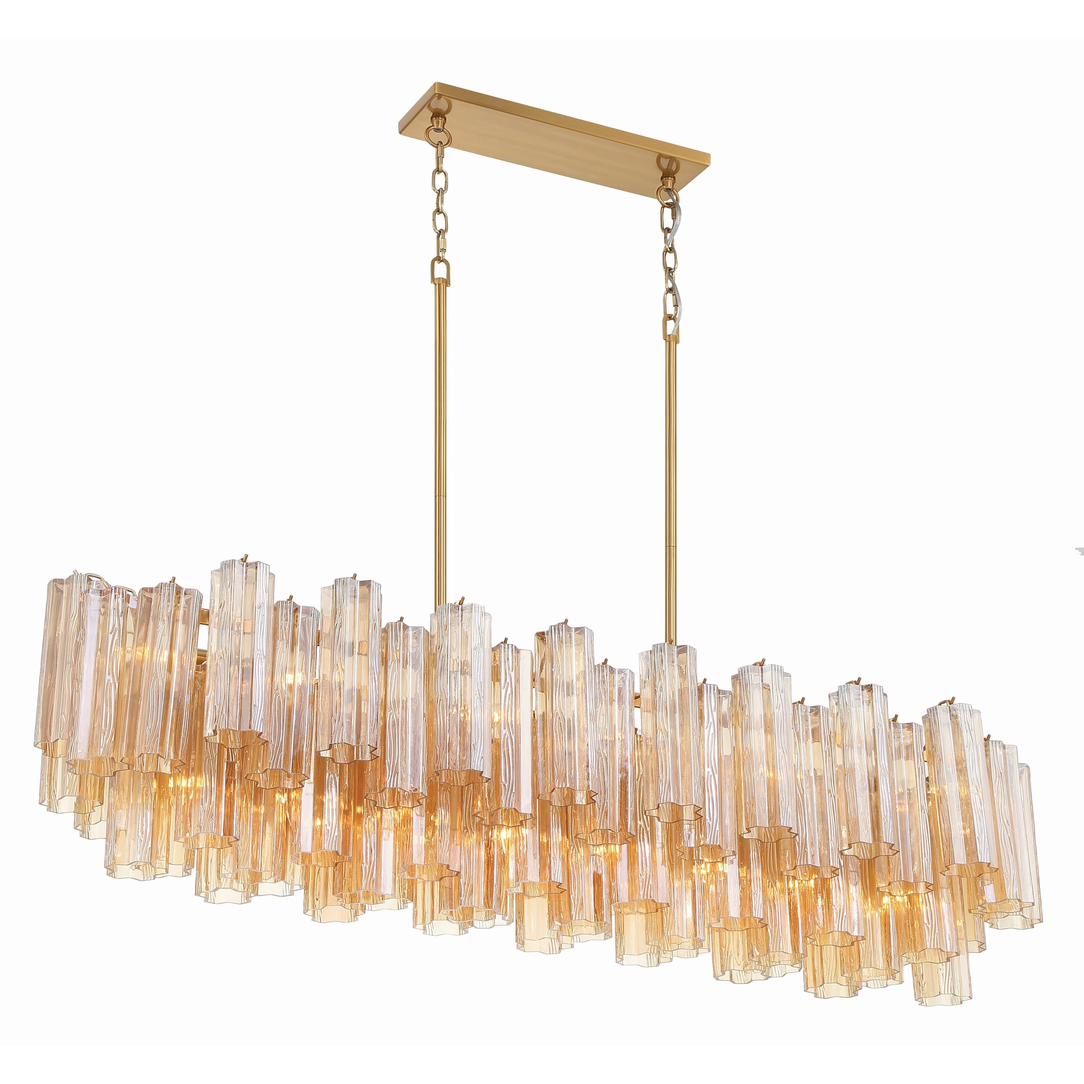 Crystorama Addis ADD-317-AG-AM – 52 Inch – 14 Light – Chandelier – Aged Brass – Dry Rated