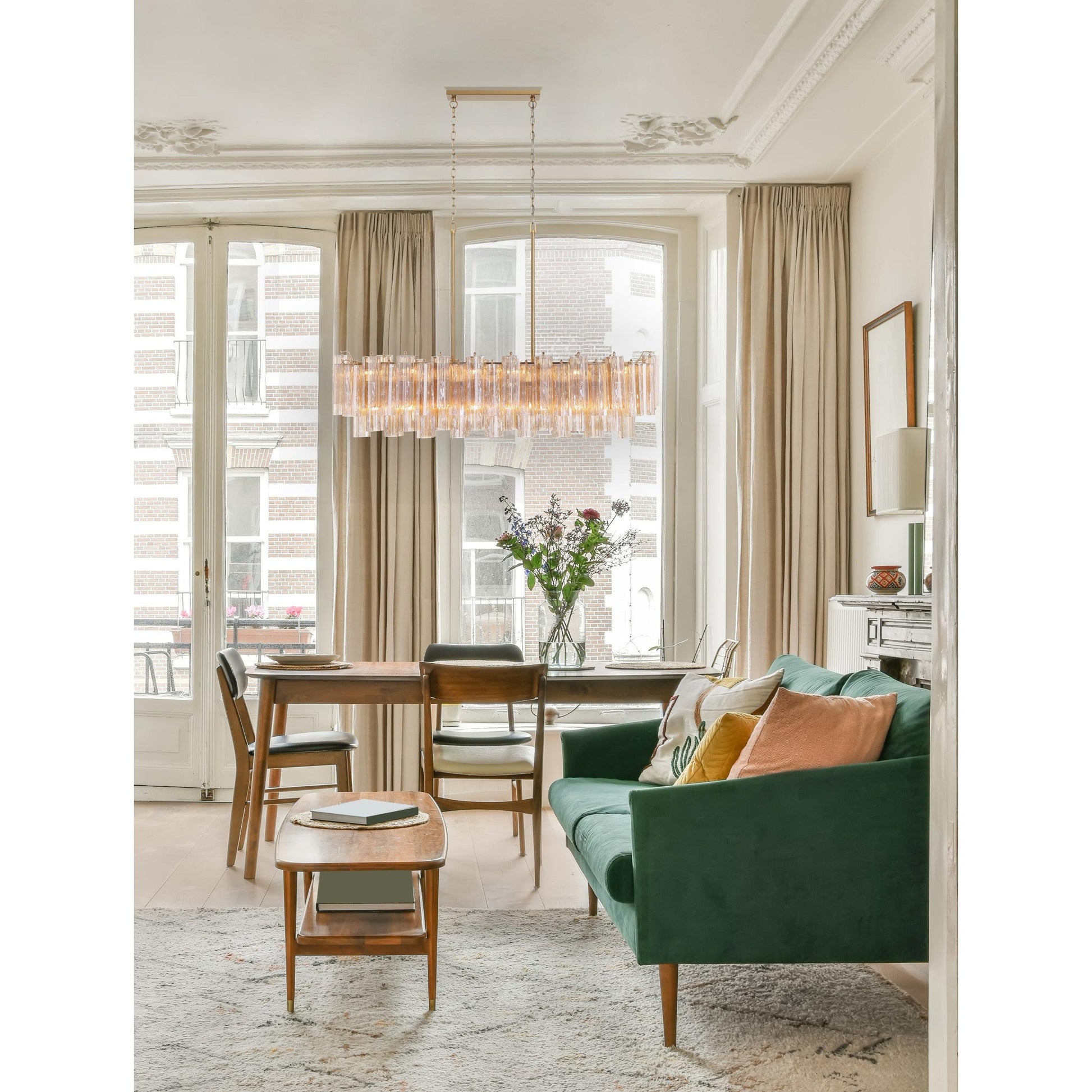 Crystorama Addis ADD-317-AG-AM – 52 Inch – 14 Light – Chandelier – Aged Brass – Dry Rated