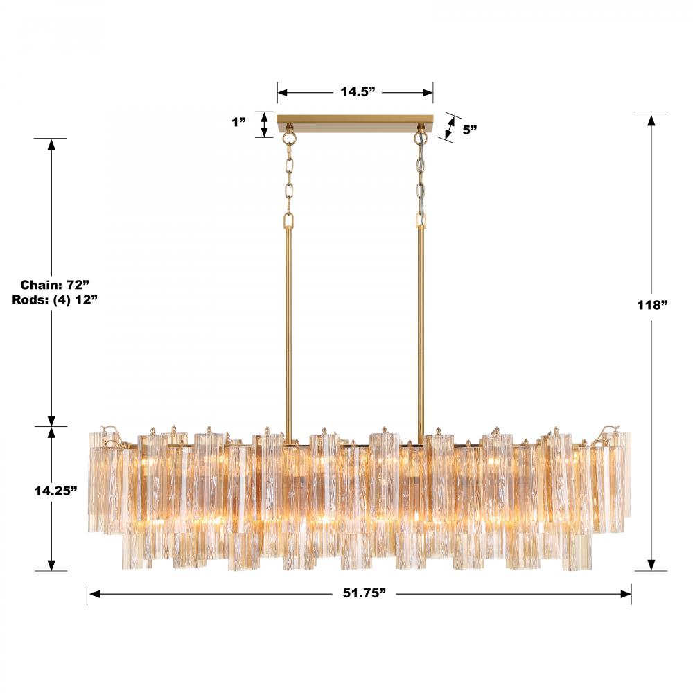 Crystorama ADDIS ADD-317-AG-AM Chandelier Modern - Aged Brass