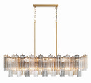Crystorama ADD-317-AG-AU Addis 14 Light Linear Chandelier, UL Listed, Aged Brass