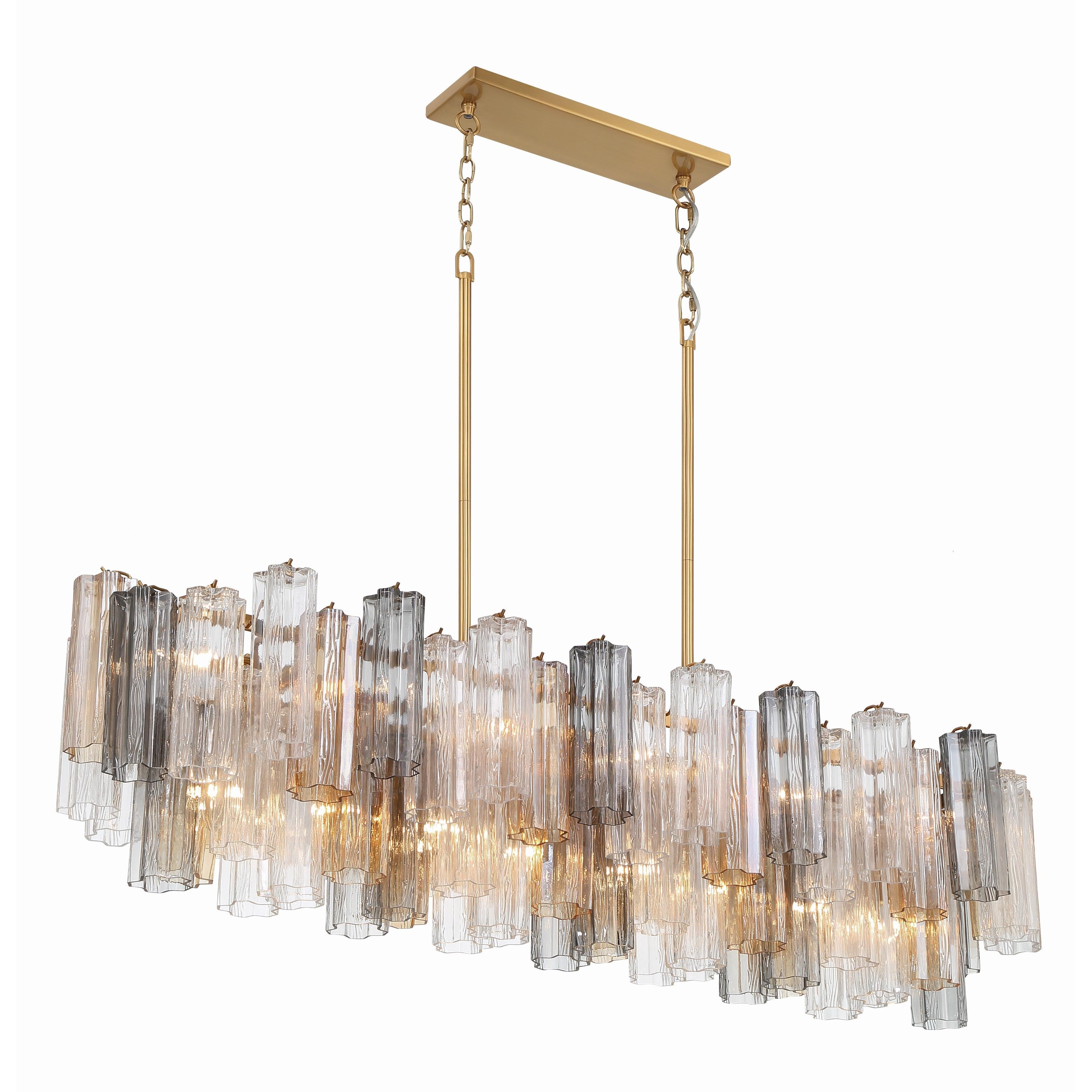 Crystorama Addis ADD-317-AG-AU – 52 Inch – 14 Light – Chandelier – Aged Brass – Dry Rated