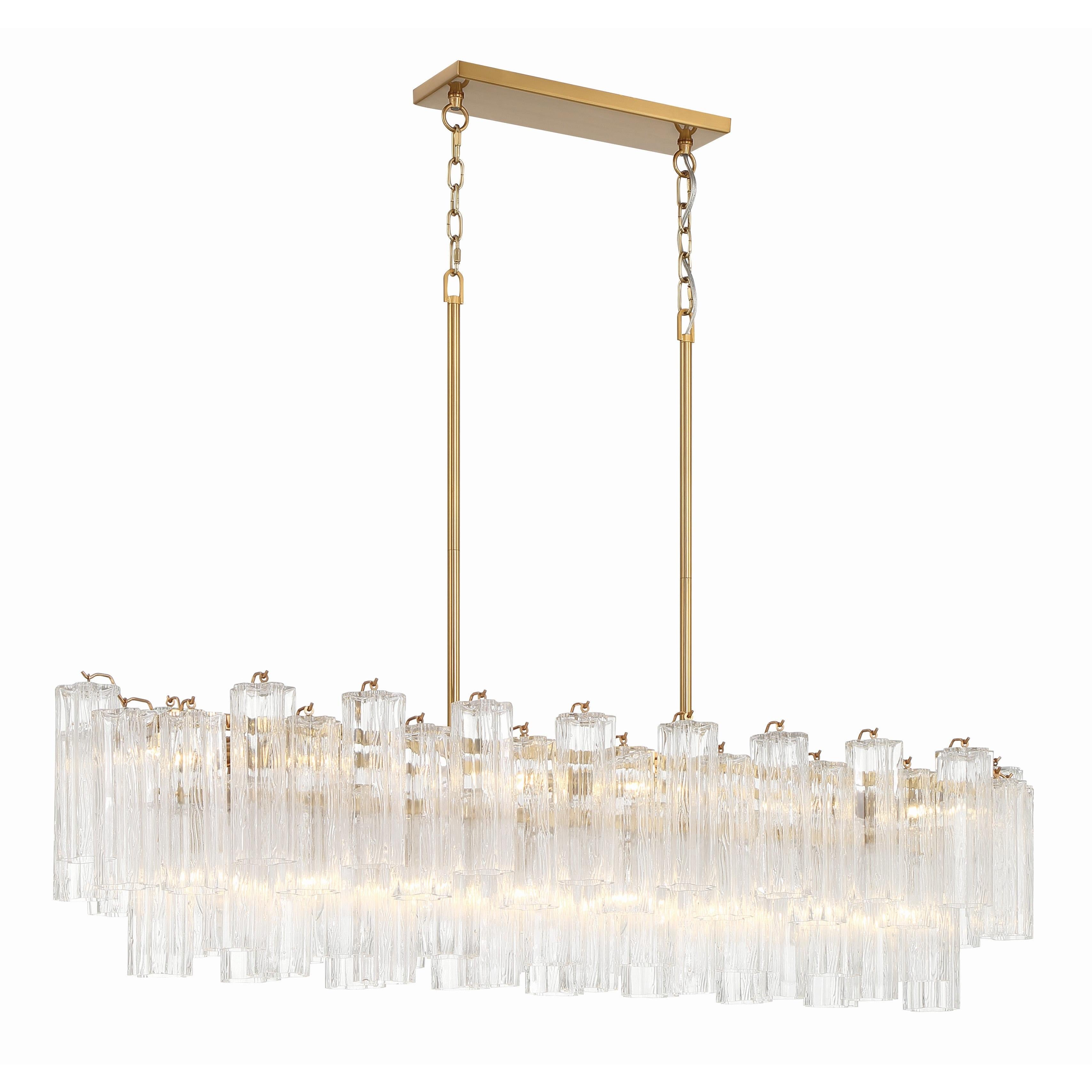 Crystorama Addis ADD-317-AG-CL – 52 Inch – 14 Light – Chandelier – Aged Brass – Dry Rated