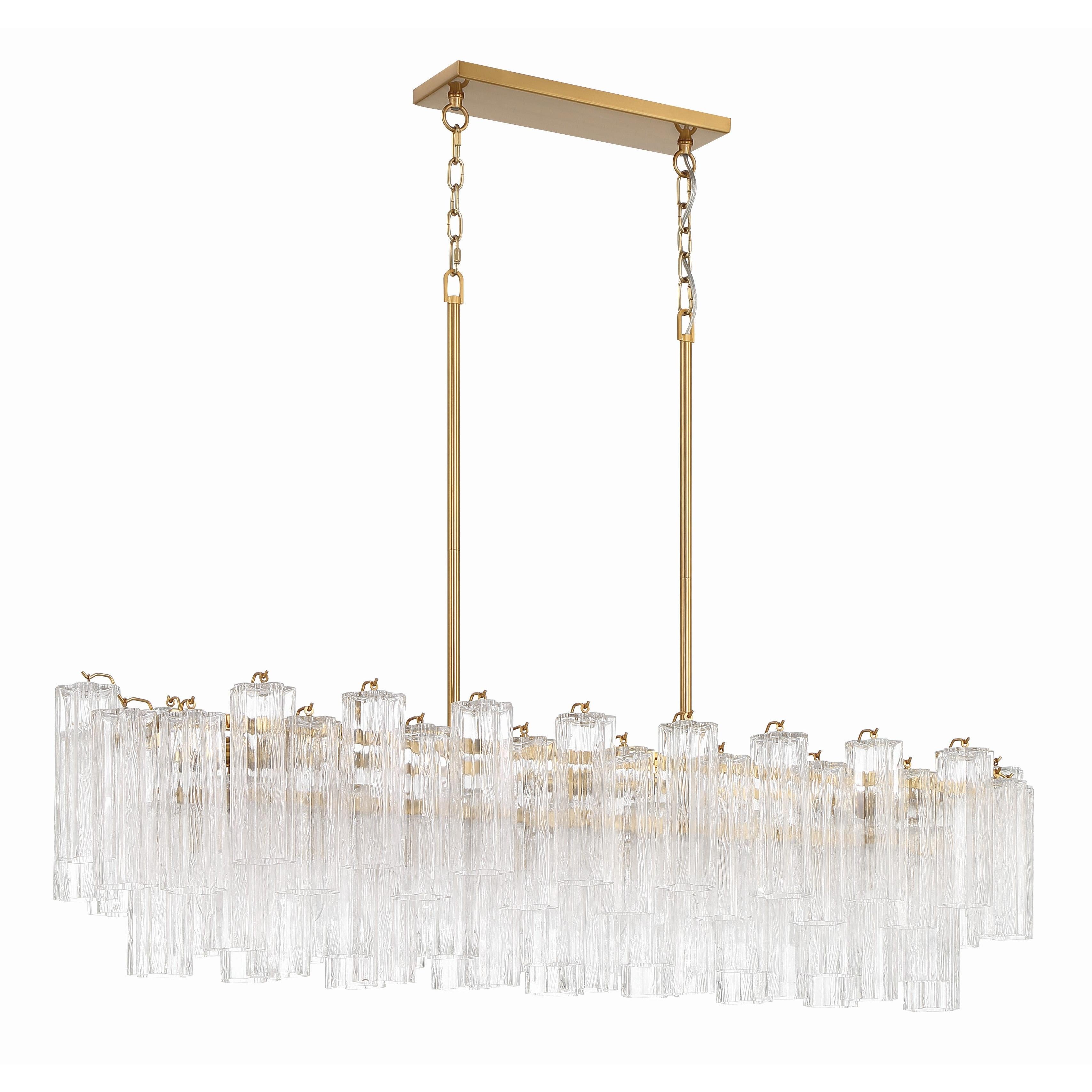 Crystorama Addis ADD-317-AG-CL – 52 Inch – 14 Light – Chandelier – Aged Brass – Dry Rated