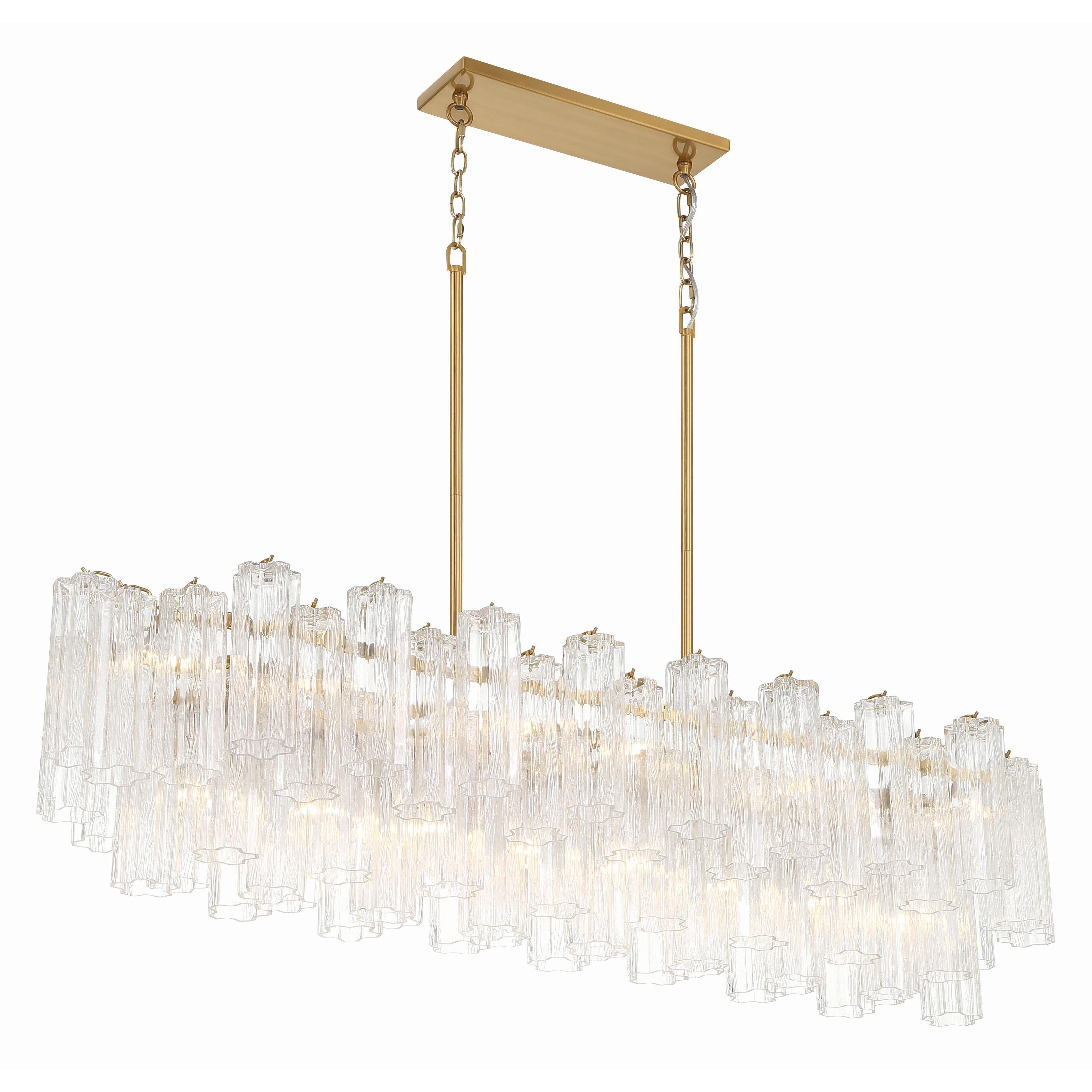 Crystorama Addis ADD-317-AG-CL – 52 Inch – 14 Light – Chandelier – Aged Brass – Dry Rated